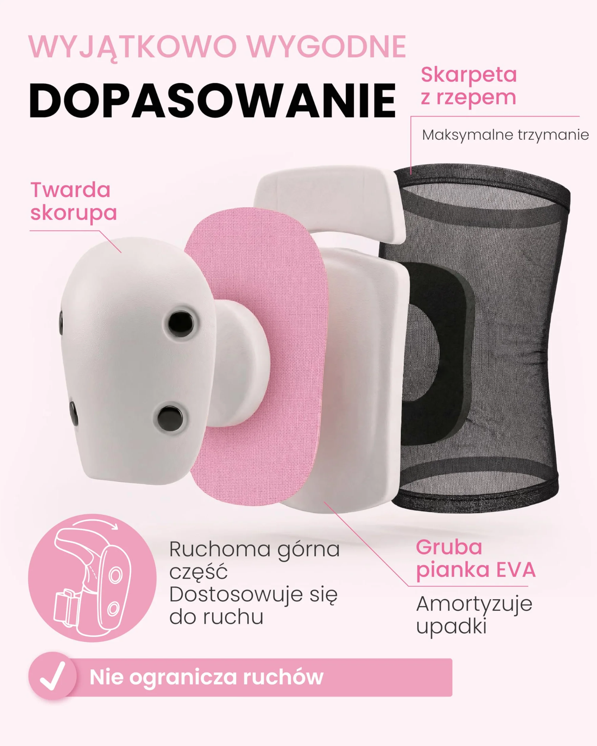 99FLIPS Nakolanniki dla Dzieci - na Deskorolkę i Rolk - Zestaw 6-częściowy - Nakolanniki, Ochraniacz Dłoni, Ochraniacze na łokcie - SLIDE - Rozmiar XS - RÓŻOWY