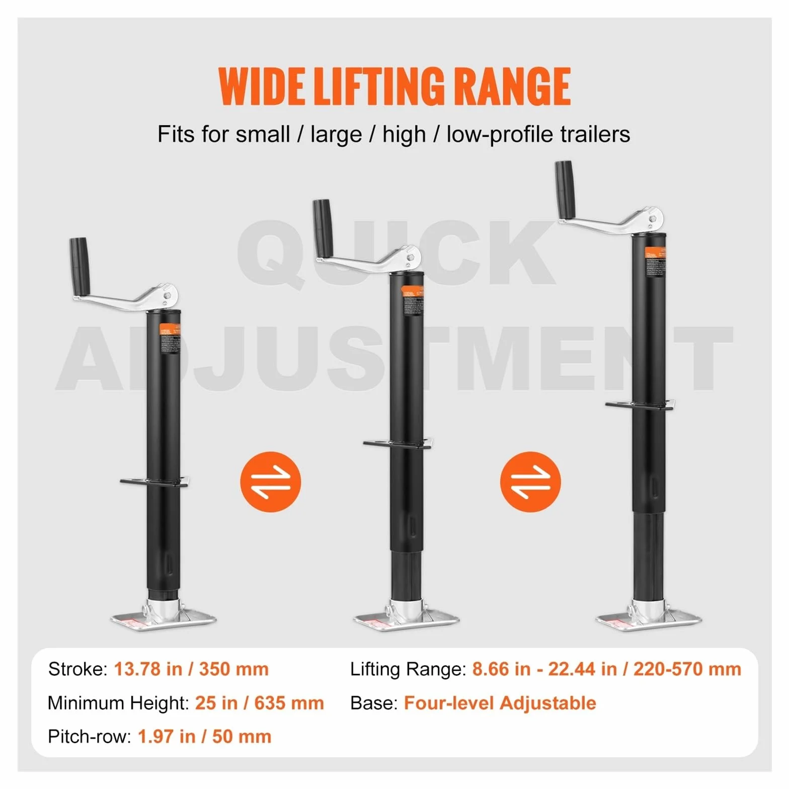 Trailer Jack A-frame Bolt Tongue With Handle 2000lbs Stands Support Legs For Lifting Boat RV Parts Accessories