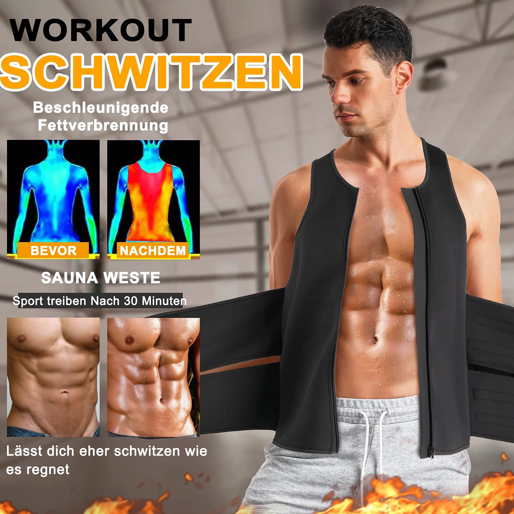 Neoprenowy pas wyszczuplający brzuch fitness do sauny trymer