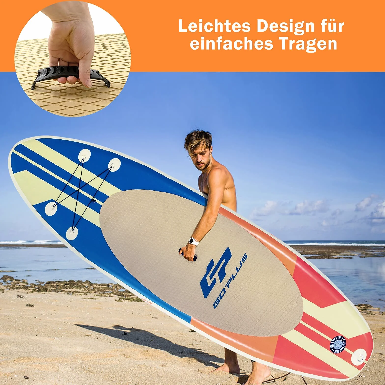 COSTWAY Deska SUP 320/335 x 76 x 15cm, nadmuchiwana deska do paddleboardingu z linką bezpieczeństwa, wiosłem, pompką, płetwą centralną, plecakiem i zestawem naprawczym