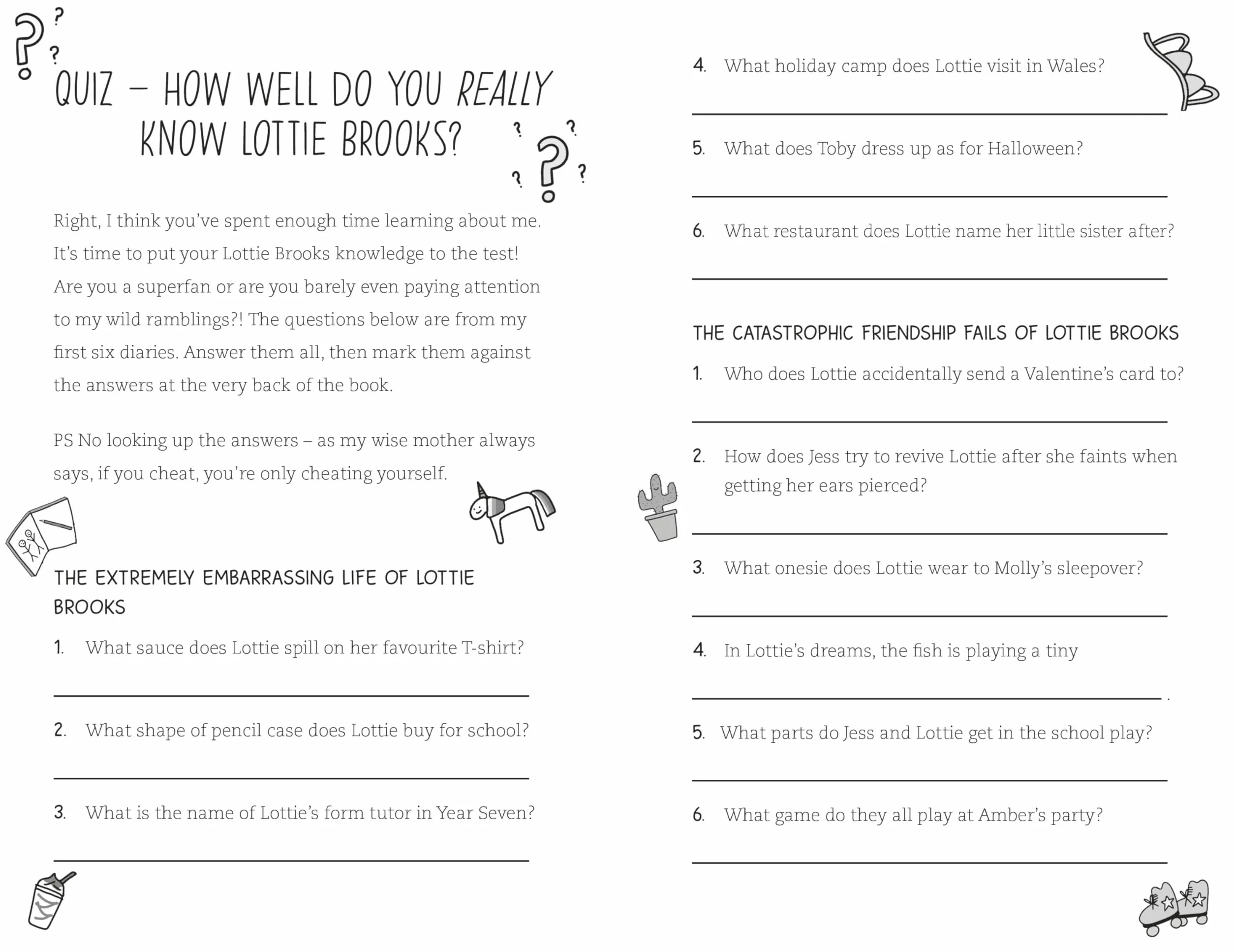 Lottie Brooks’s Essential Guide to Life: Write Your own Diary with Lottie: activities and advice from the hilarious Lottie Brooks!: 8