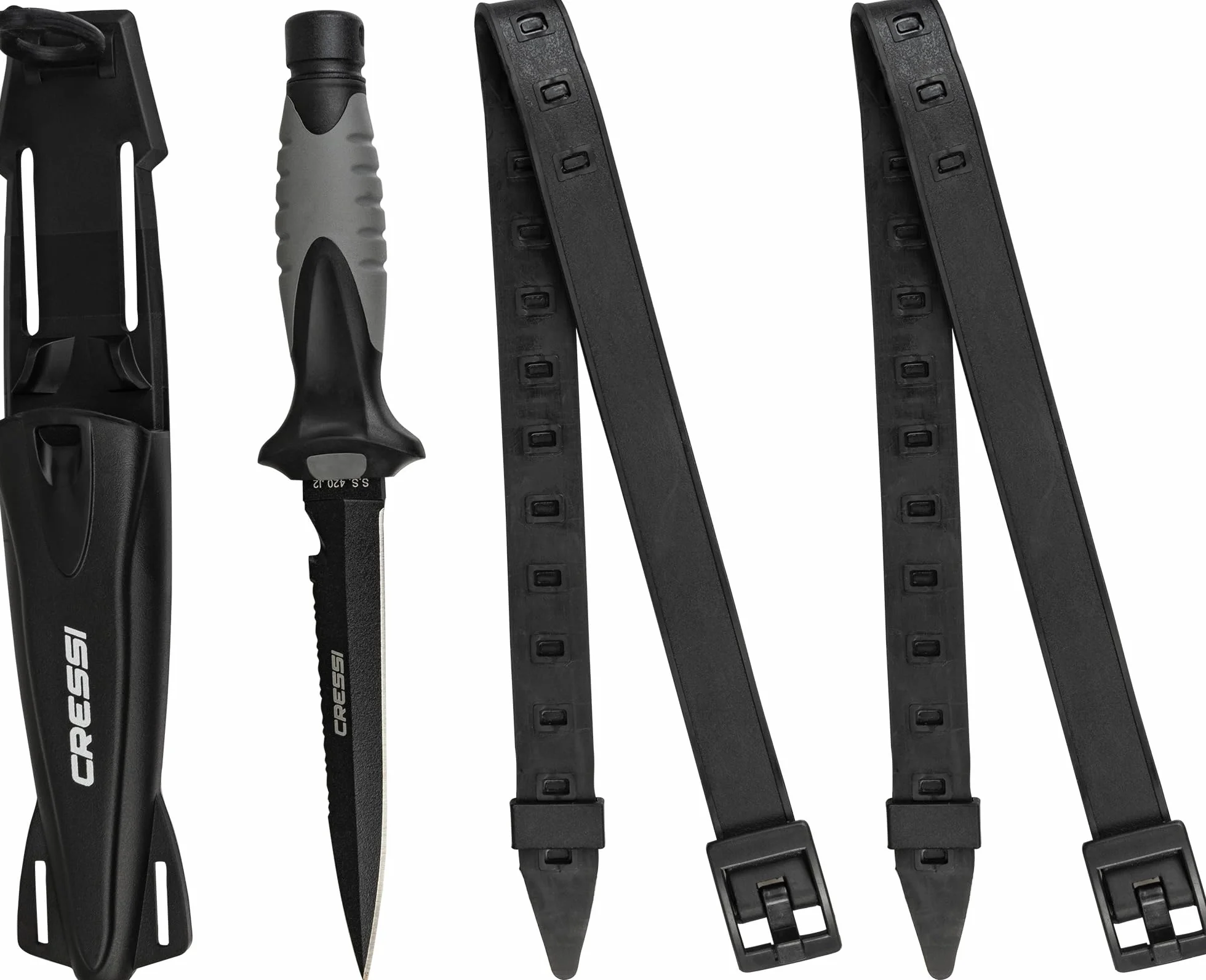 Cressi Unisex-Adult Finisher Knife Nóż Do Nurkowania,Czarny,26 Cm,Rc559300