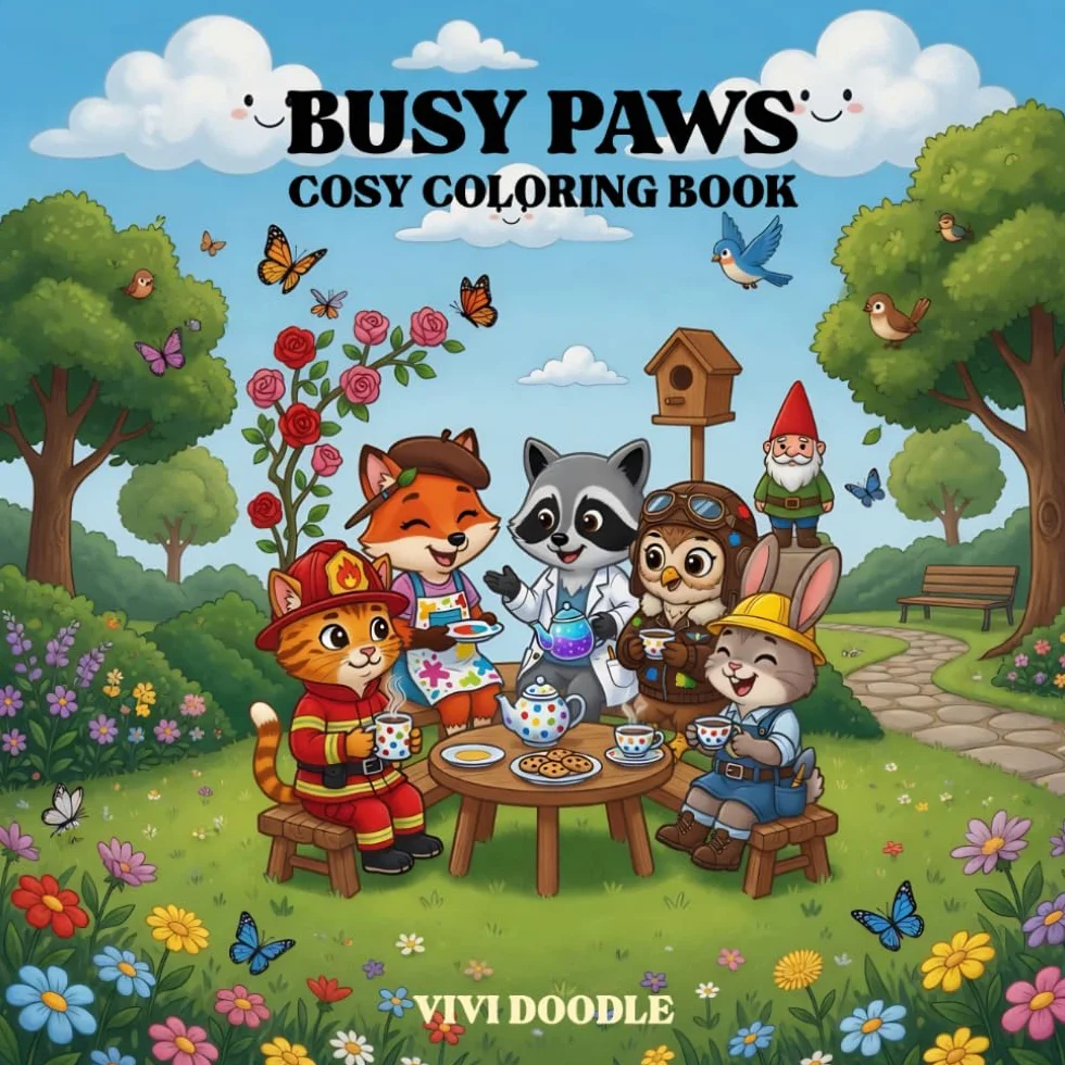 Busy Paws: Cosy Coloring Book
