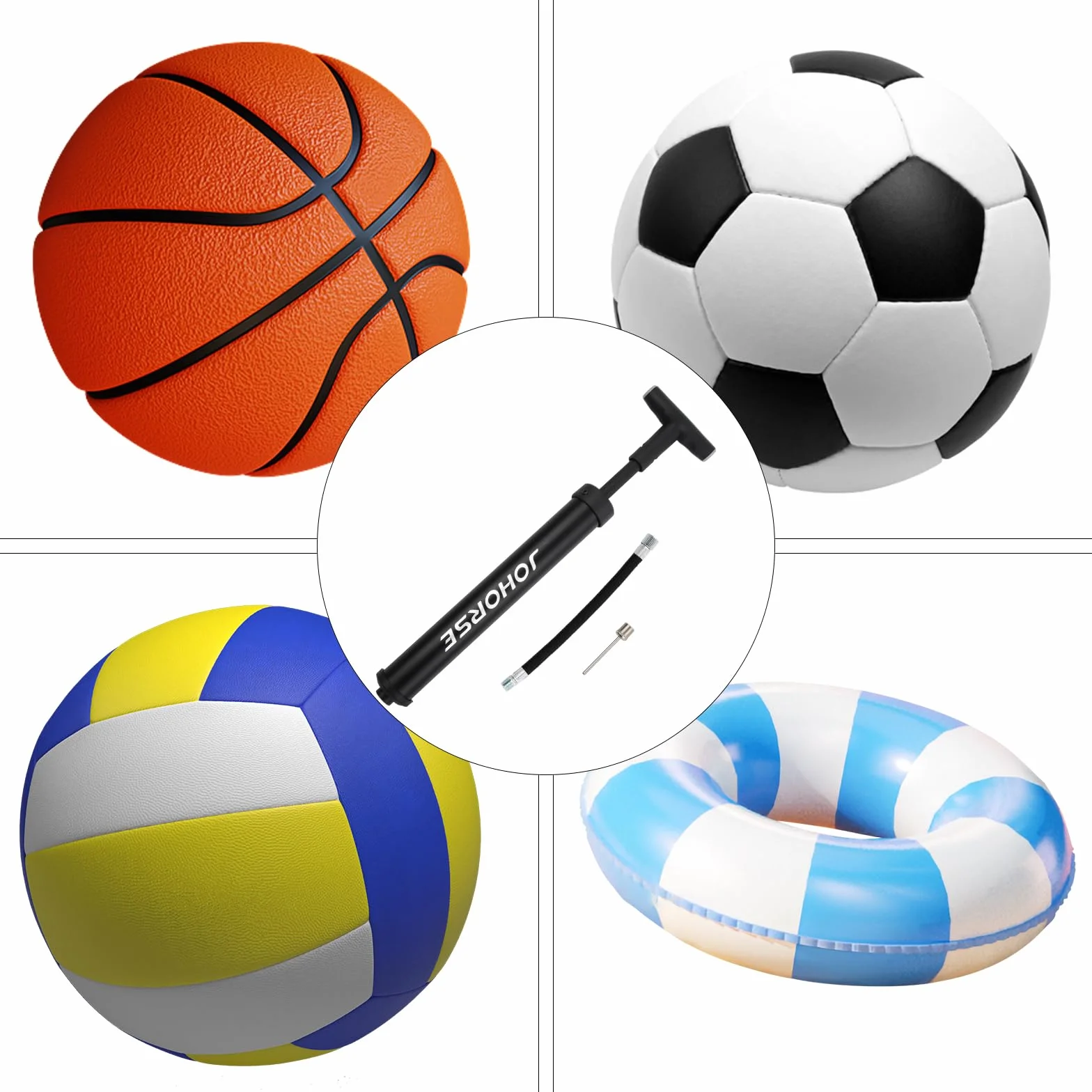 Great Ball Pump, pompka do piłki nożnej, czarna, z 1 igłą i 1 wężem, do koszykówki, piłki nożnej, siatkówki i innych nadmuchiwanych produktów