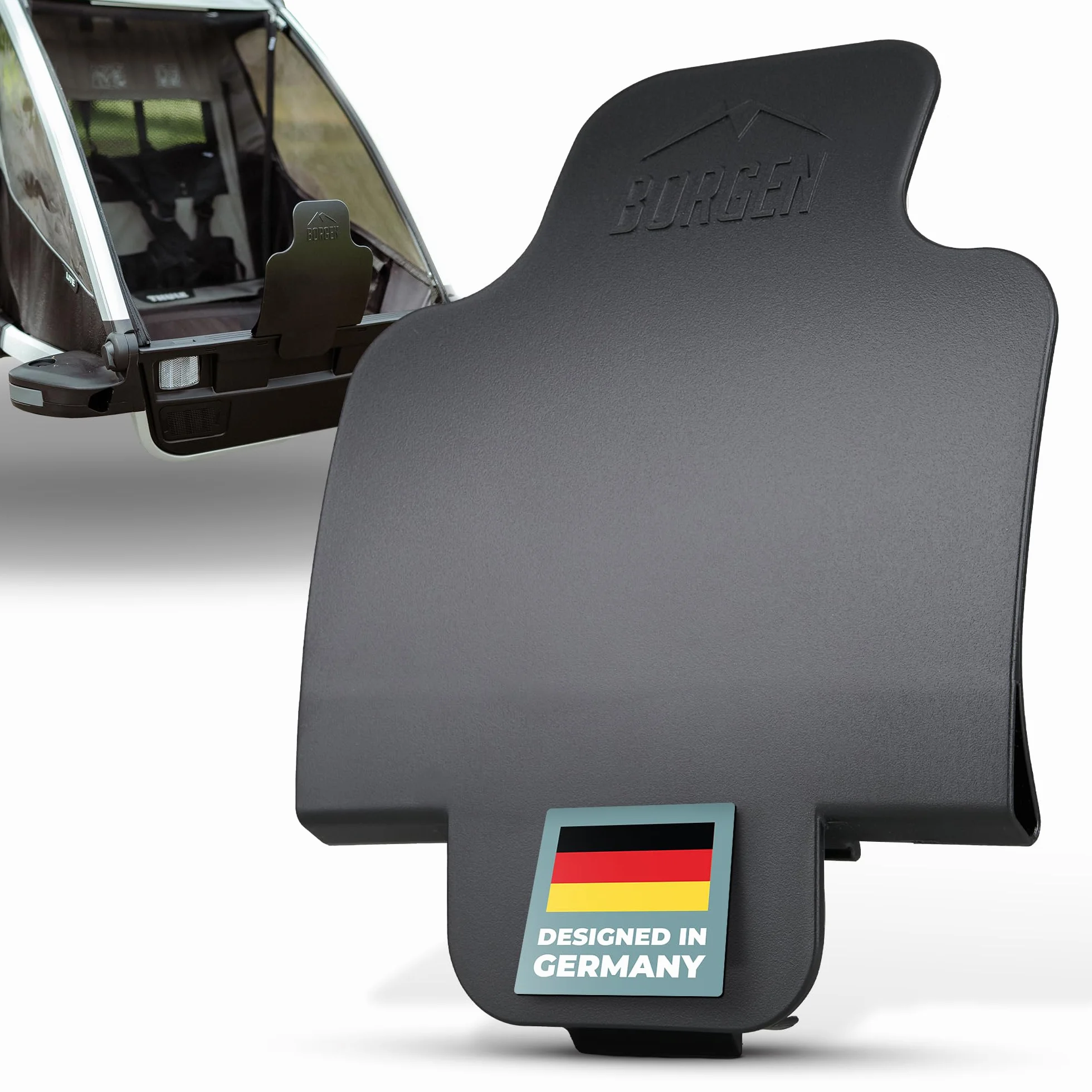 Osłona przeciwbryzgowa Borgen do przyczepki rowerowej Thule Chariot - ochrona przed kamieniami, wodą i brudem - pasuje do Thule Chariot 2017-2023 Sport, Cross, Cab, Lite