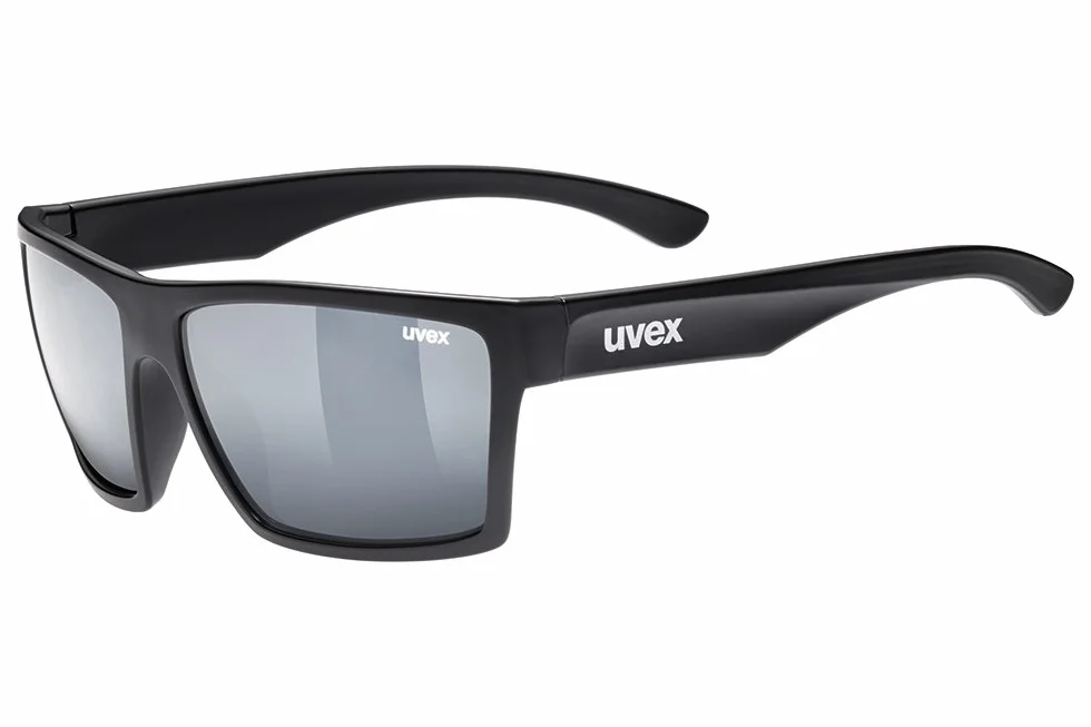 uvex LGL 29 - okulary słoneczne unisex - z powłoką lustrzaną - kategoria filtra 3 - black matt/silver - one size