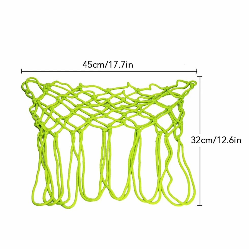 Świecąca w Ciemności Siatka do Koszykówki, 12 Pętli Siatka do Koszykówki w Standardowym Rozmiarze, Trwały Nylon, 45 Cm żółty, Nadaje się do Użytku Wewnątrz i na Zewnątrz, świetny