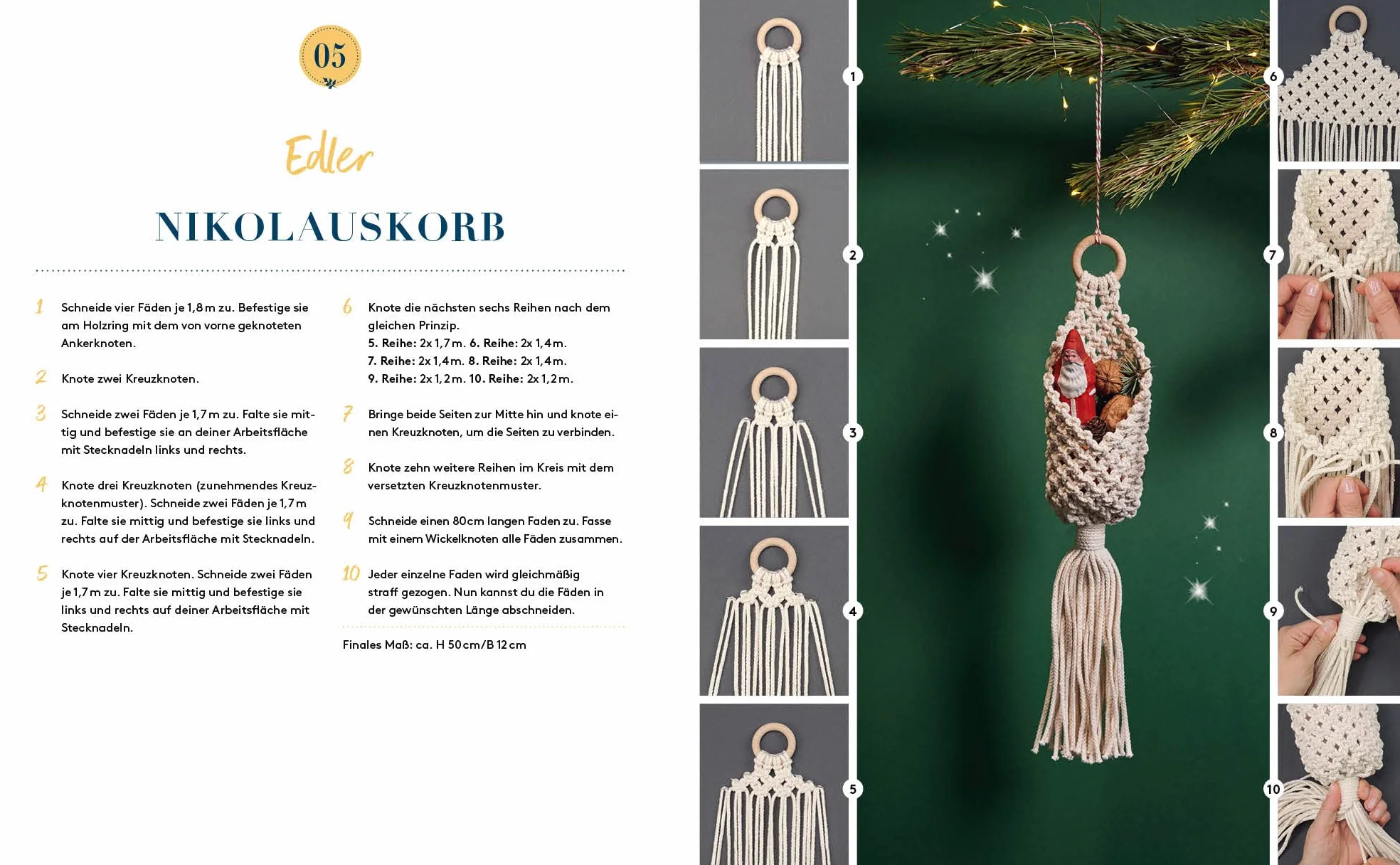 Mein Adventskalender-Buch – Makramee super easy: 24 schnelle Knüpf-Projekte für die Weihnachtszeit – Mit vielen Step-Fotos und perforierten Seiten zum Auftrennen