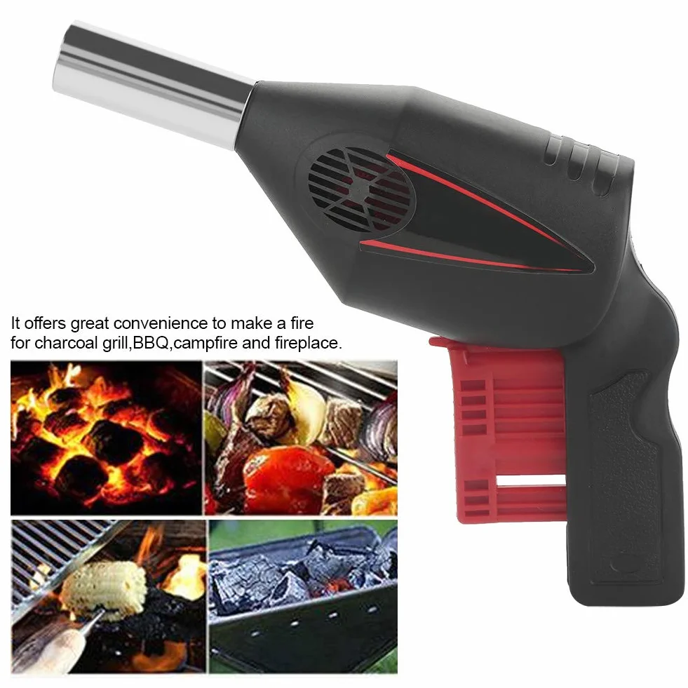 Manual BBQ Fan | Fire Starter for Charcoal Grill & Campfire | Portable Blower for Outdoor Camping/Picnic/Barbecue | No Battery Needed, Stainless Steel
