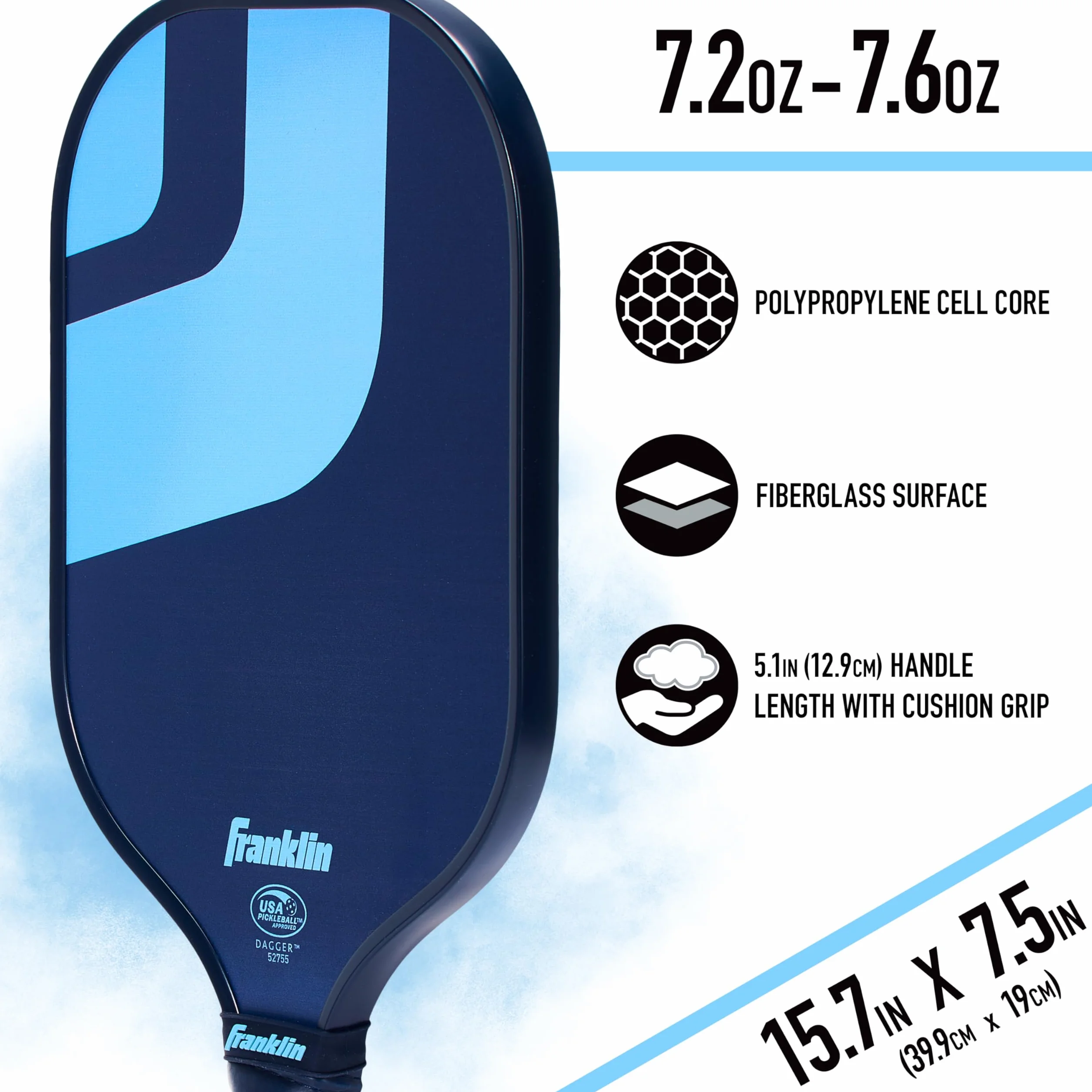 Franklin Sports Zestaw wioseł i piłek Pickleball - (2) rakiety do pikla z włókna szklanego + (4) X-40 Pickleballs - Zatwierdzone przez USA Pickleball (USAPA) - wiosła do pikla dla 2 graczy + zestaw