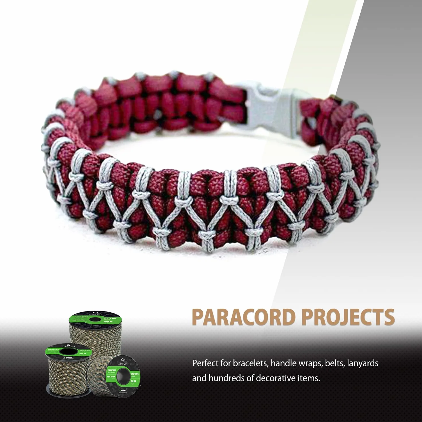 Abma Cord Paracord 2mm 15m 100% Nylonowego Sznurka 1 Strand Linka Spadochroniarska Typ I - Max. 45kg (100lbs) - Kamuflaż R