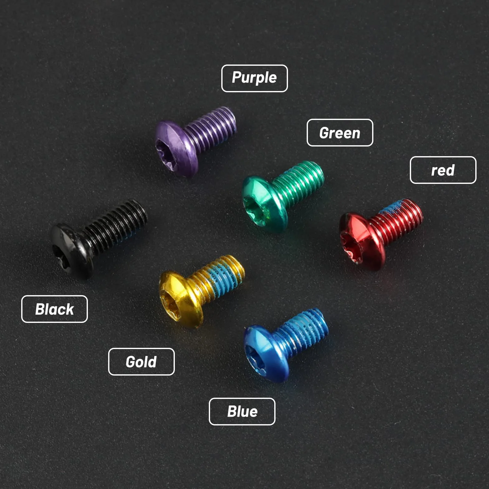 LEONTOOL Śruby do hamulców tarczowych M5 x 10 mm czarne z kluczem Torx T25 12 szt