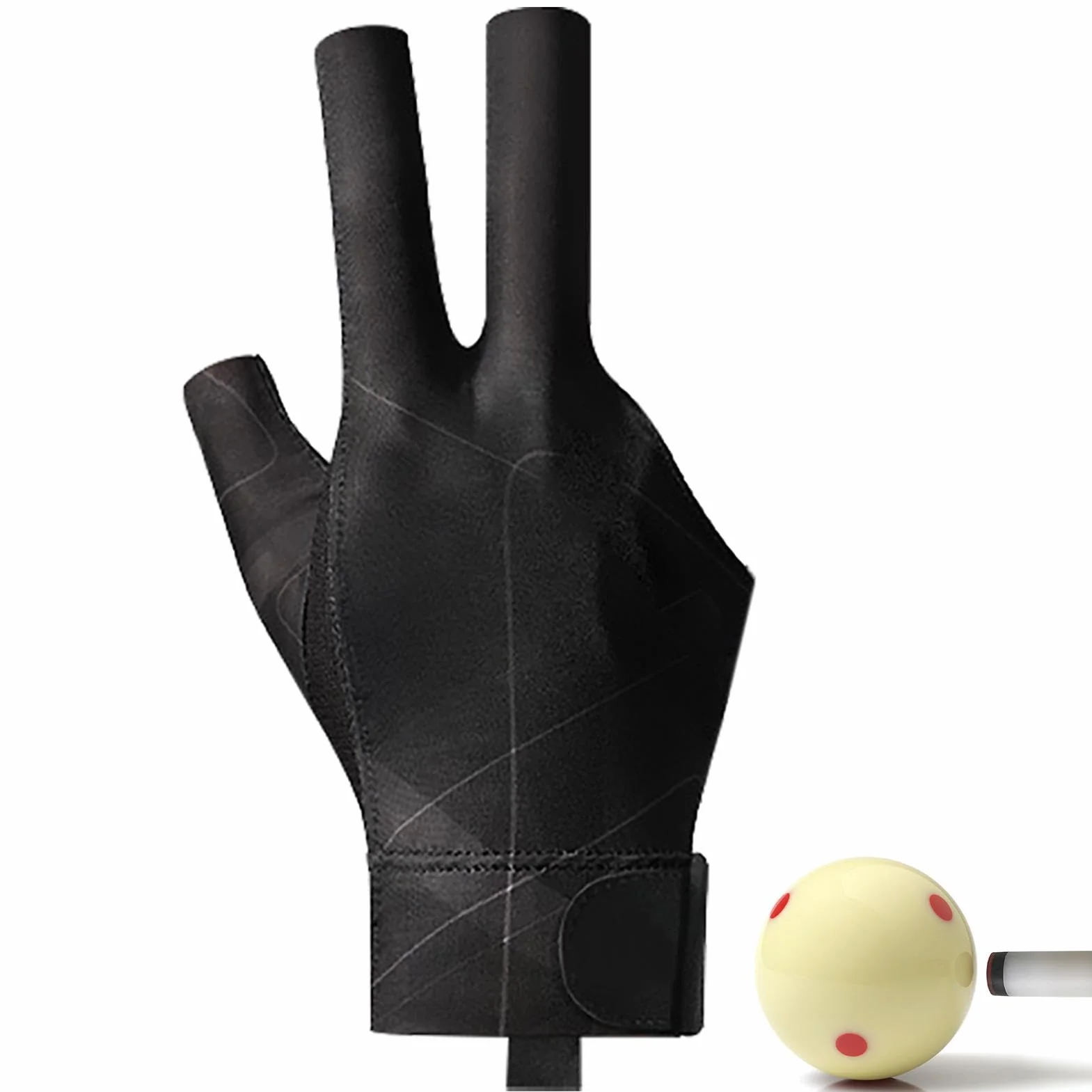 Pool Gloves, 3-Finger Trick Billiards Glove, Breathable Non-Slip Fabric, Stretchable Common Fit, Smooth Cue Control, Perfect for Men,women, Beginners, and Professional Players
