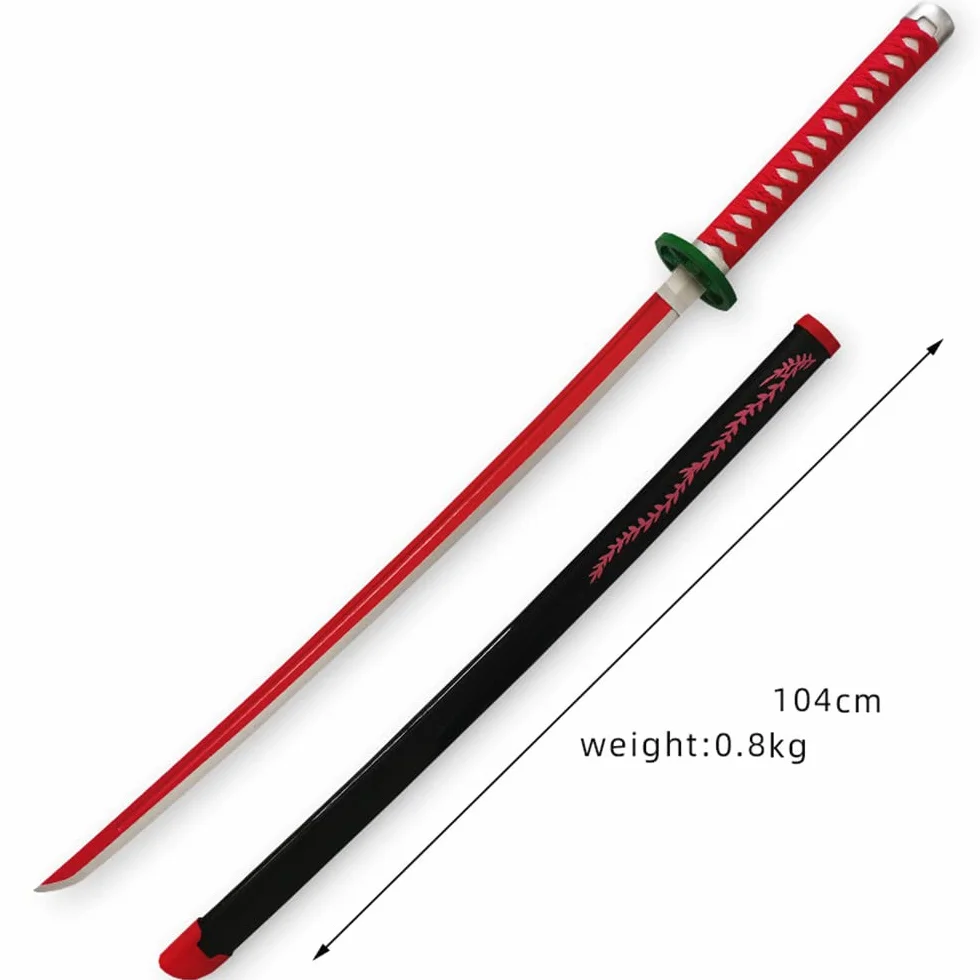 Demon Blade Drewniany Miecz Samuraj Anime Cosplay Ninja Rekwizyt 41 cali Kamado Nezuko