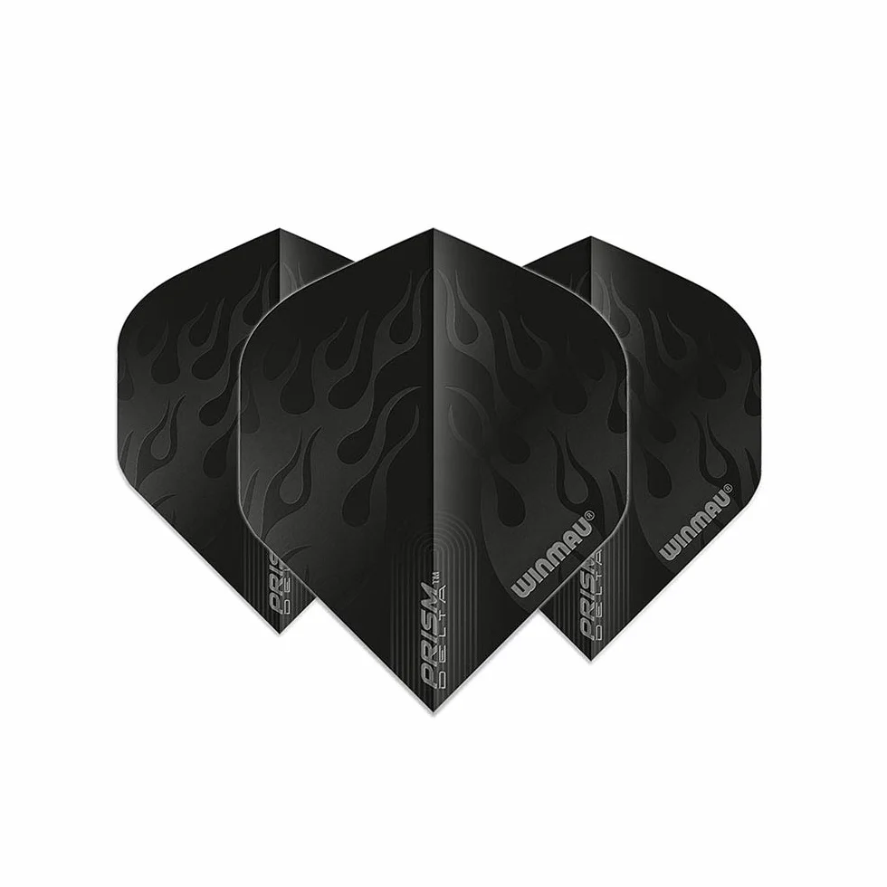 WINMAU Prism Delta Black ekstra grube lotki do darta – 1 zestaw w opakowaniu (3 lotki)