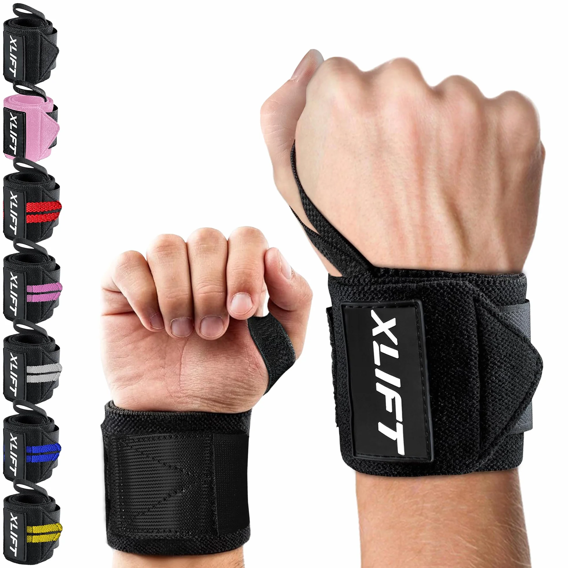 XLIFT Opaski Gimnastyczne Crossfit Nadgarstki Wrist Wraps do Podnoszenia Ciężarów Sportowe Opaski na Rękę