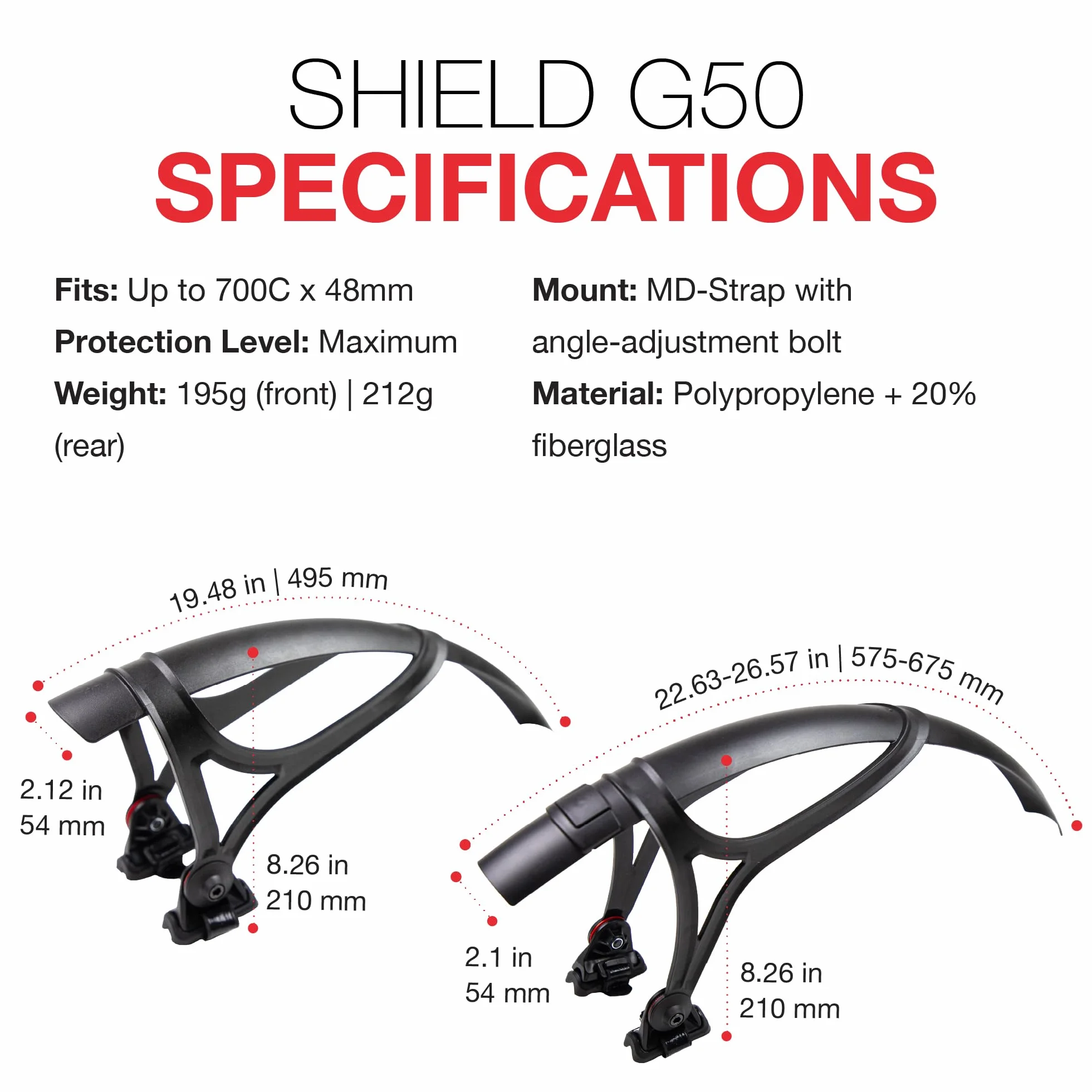 ZEFAL 28 GRAVEL SHIELD G50 SET 2024 MUDGUARDS