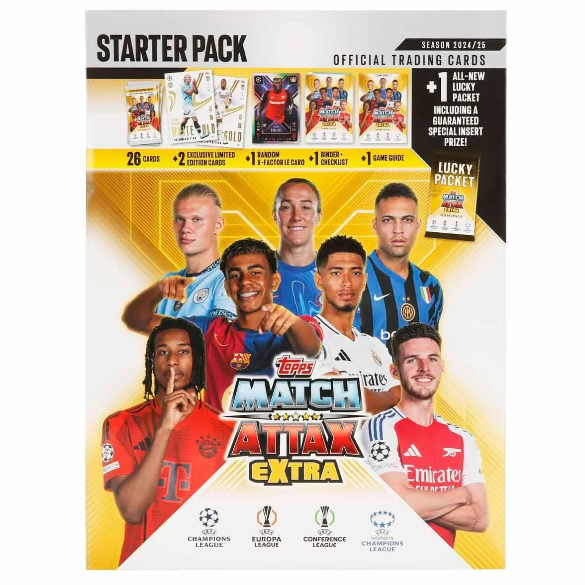 2024-25 Topps Match Attax Dodatkowe karty Ligi Mistrzów - Pakiet startowy (Album, 29 kart + 3 LE)