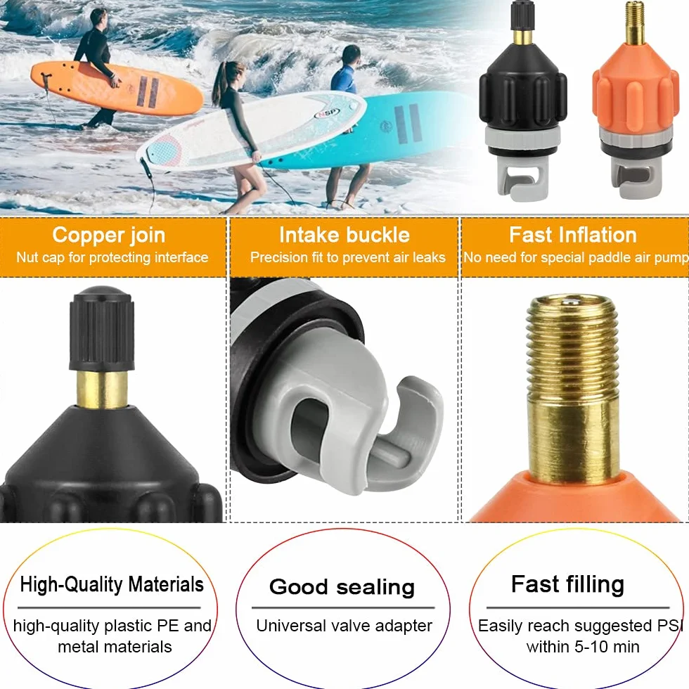 Adapter zaworu powietrza do łodzi, adapter zaworu pompy SUP, adapter do nadmuchiwanej pompy, uniwersalny konwerter pompy powietrza, adapter zaworu powietrza do deski SUP, nadmuchiwanej łodzi