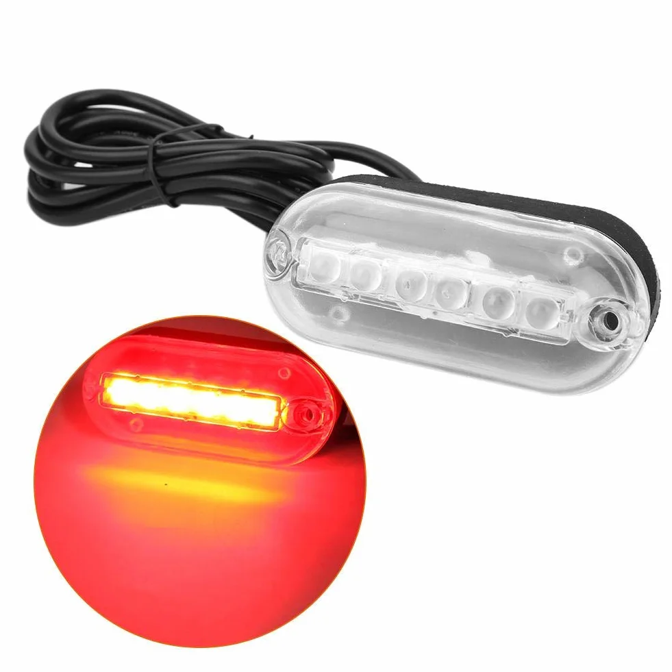 Lampa morska LED 3W DC12V Wodoodporna Zatapialna czerwona
