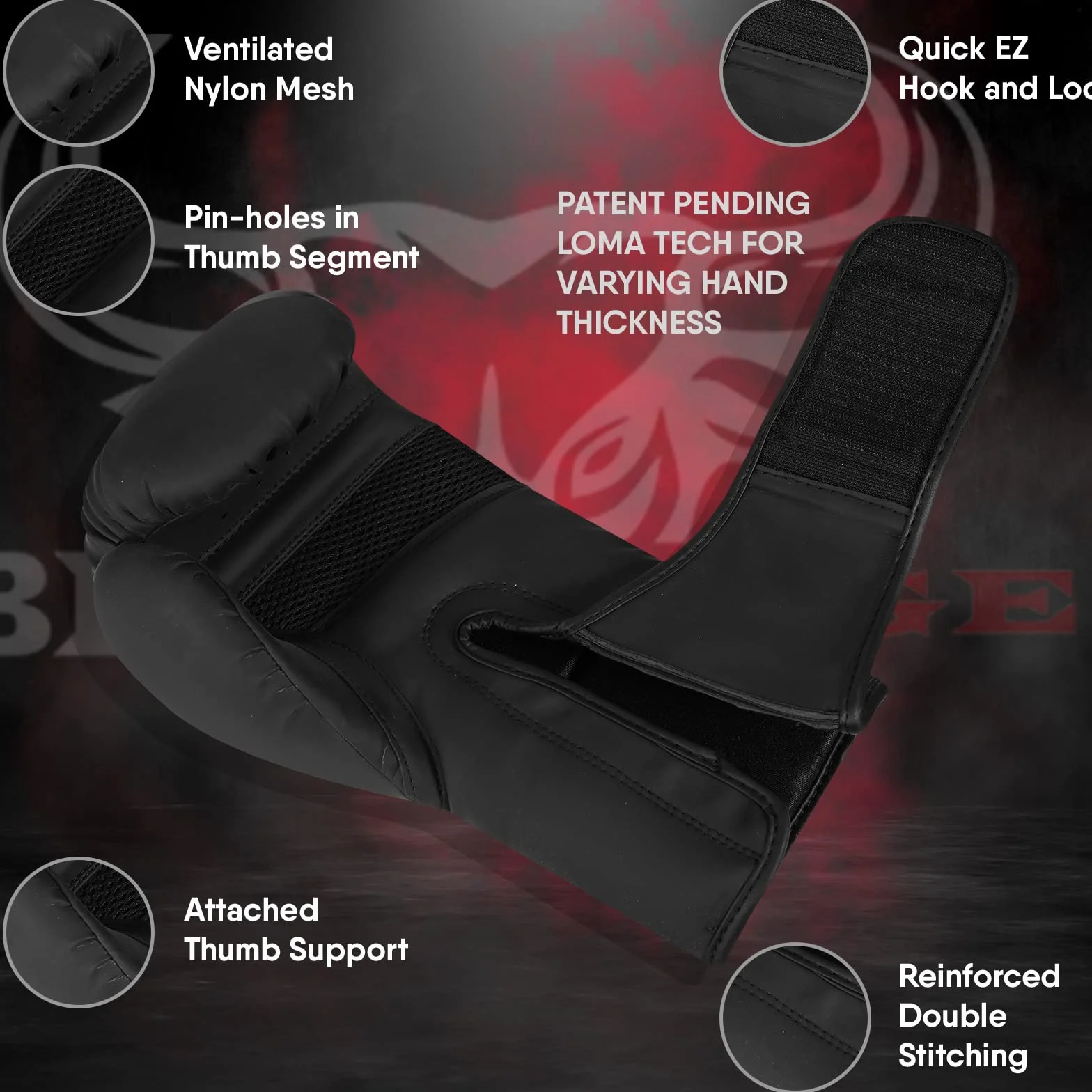 BEAST RAGE Rękawice bokserskie Muay Thai Kickboxing MMA Worek treningowy Uderzenie Trening Mężczyźni Kobiety Sparring Fitness Rękawice Ciężkie Wyściełane Sporty Sztuk Walki