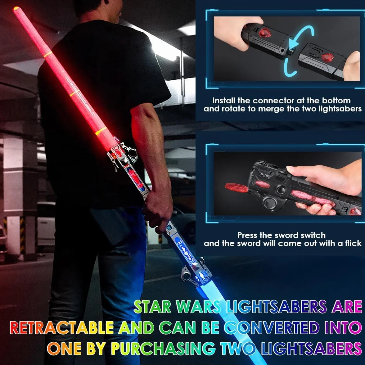 Star Wars Teleskopowy Miecz Świetlny dla Dzieci 7 Kolorów Zabawka Cosplay