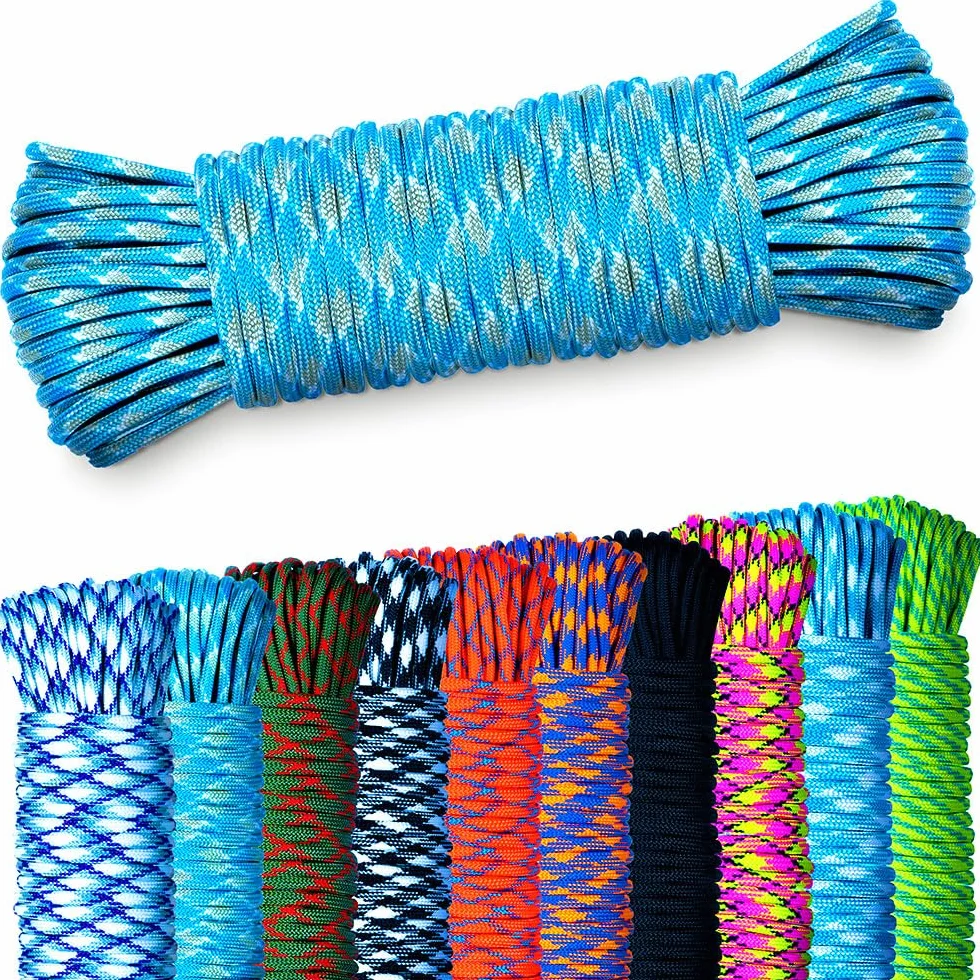 Linka Paracord 550 7 rdzeni 5 m niebiesko-szara do obroży dla psa