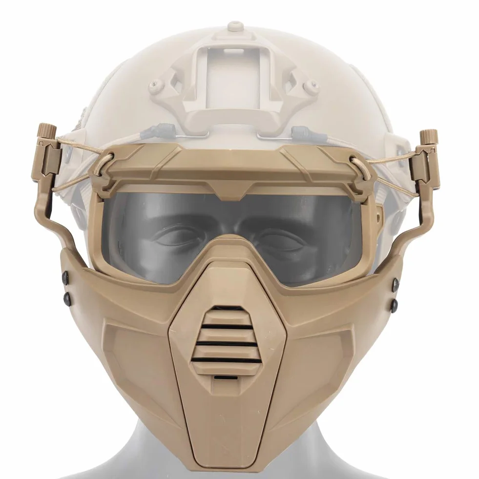 FAST kask ochronne gogle do jazdy konnej okulary ze zdejmowaną maską na twarz pasują do Airsoft Paintball Halloween Party