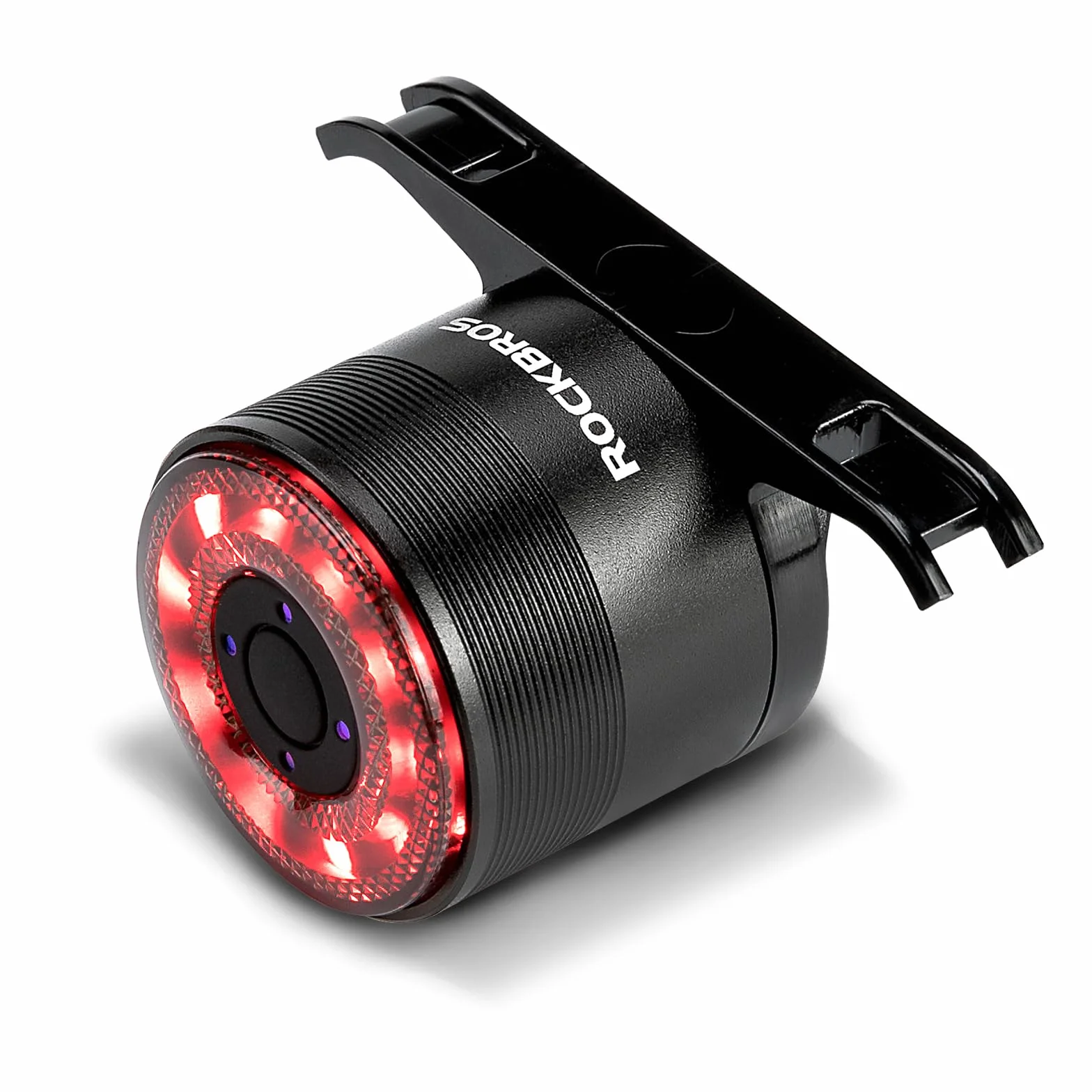ROCKBROS Światło Tylne na Rower, USB Ładowanie, IPX5 Wodoodporność, 5 Trybów Oświetlenia, 7 Kolory Oddechowych Błyskach, Trwałe, 2 Rodzaje Montażu, do Większości Rowerów, Łatwe w Montażu