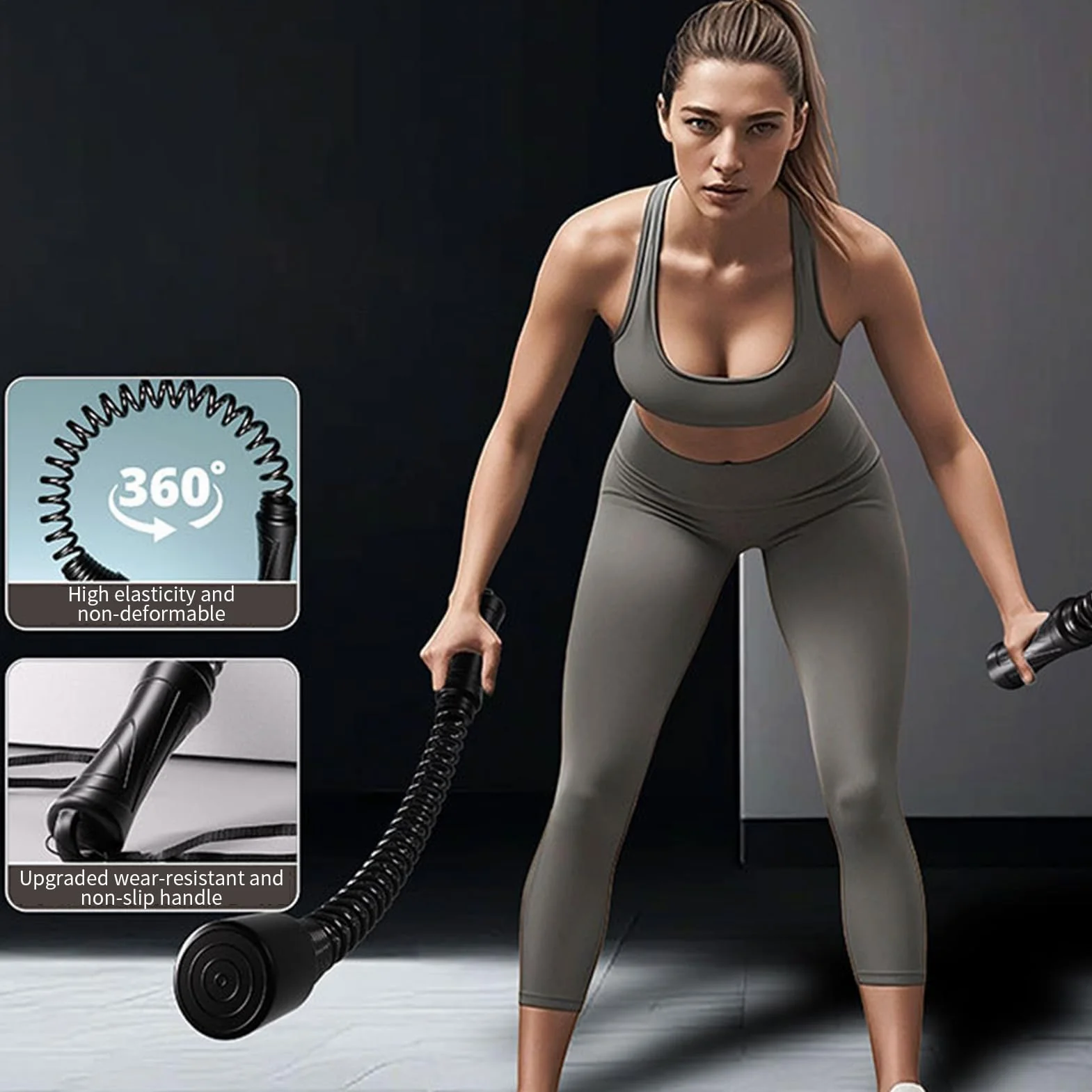 Battle Rope 2 sztuki linki fitness antypoślizgowy uchwyt akcesoria treningowe do treningu siłowego