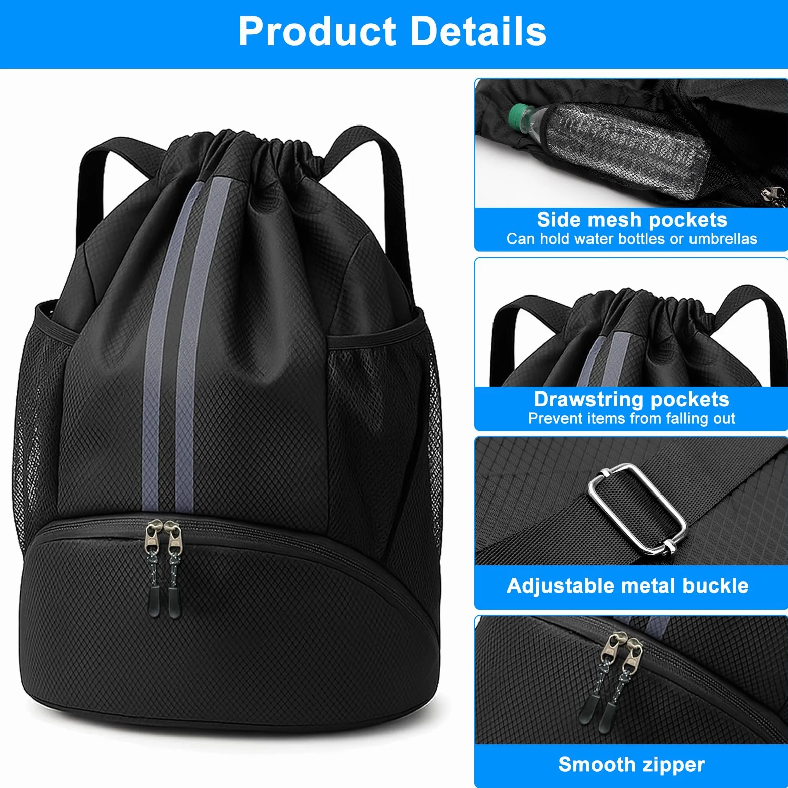 Plecak sportowy wodoszczelny dry bag z kieszenią na buty