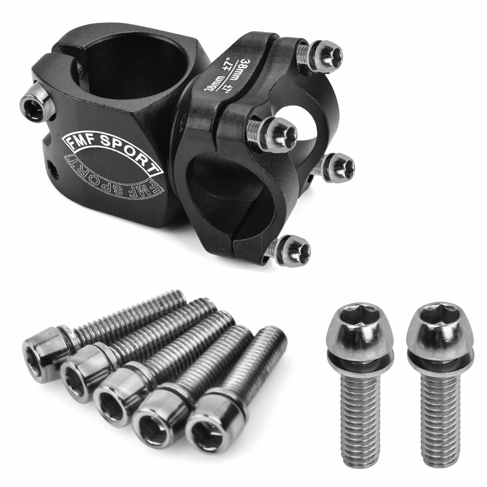Śruby stożkowe do mostka rowerowego M6 x 20 mm, kolor srebrny, śruby