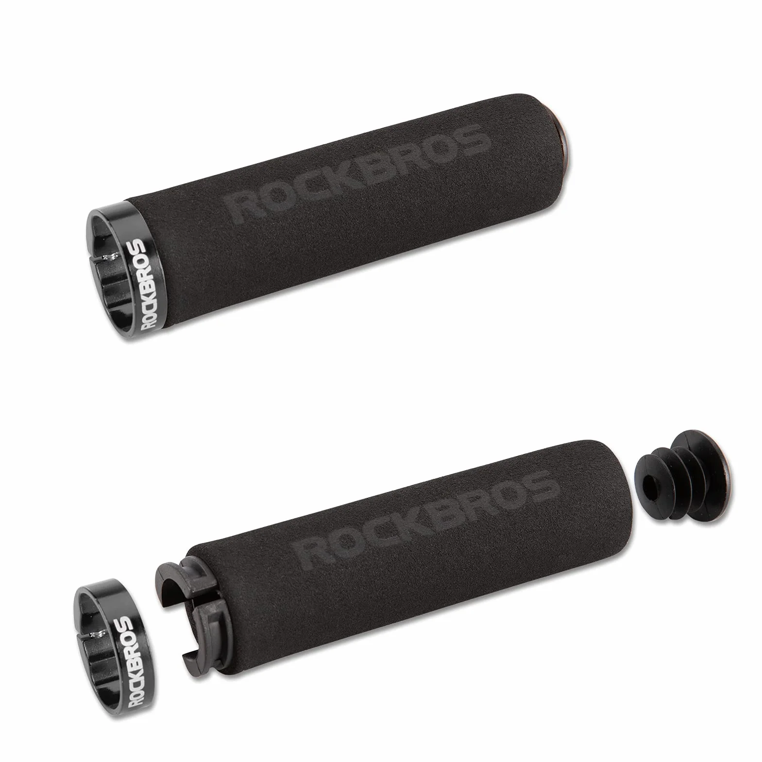 ROCKBROS Uchwyty na Kierownicę Projekt Blokady Uchwyty Rowerowe Amortyzujące i Antypoślizgowe Uchwyty Wykonane z Pogrubionej Gąbki do Kierownicy 22,2 mm