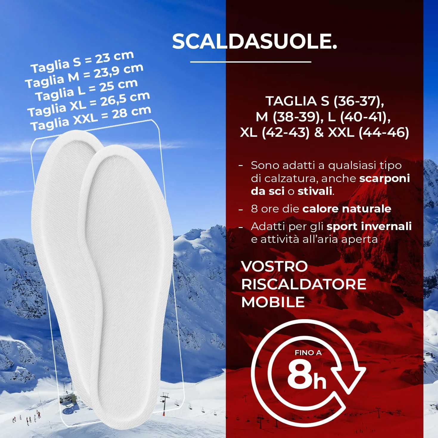 THERMOPAD Ocieplacz do podeszwy wkładka termiczna 5 10 30 par 5 rozmiarów 9 godzin ciepła