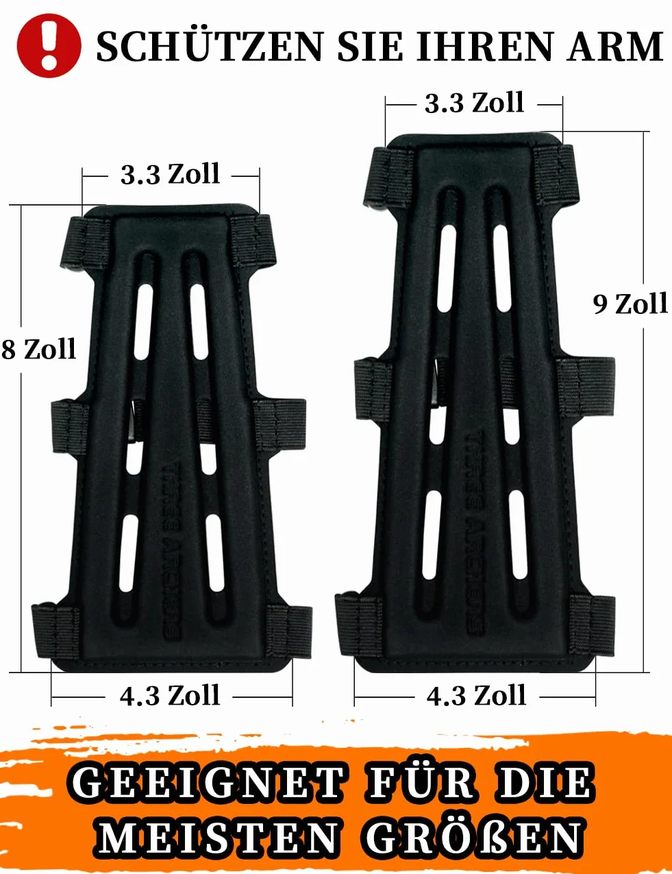 THREE ARCHERS Ochraniacz na ramiona łucznictwo 3 paski regulowane ochrona przedramienia łuk myśliwski