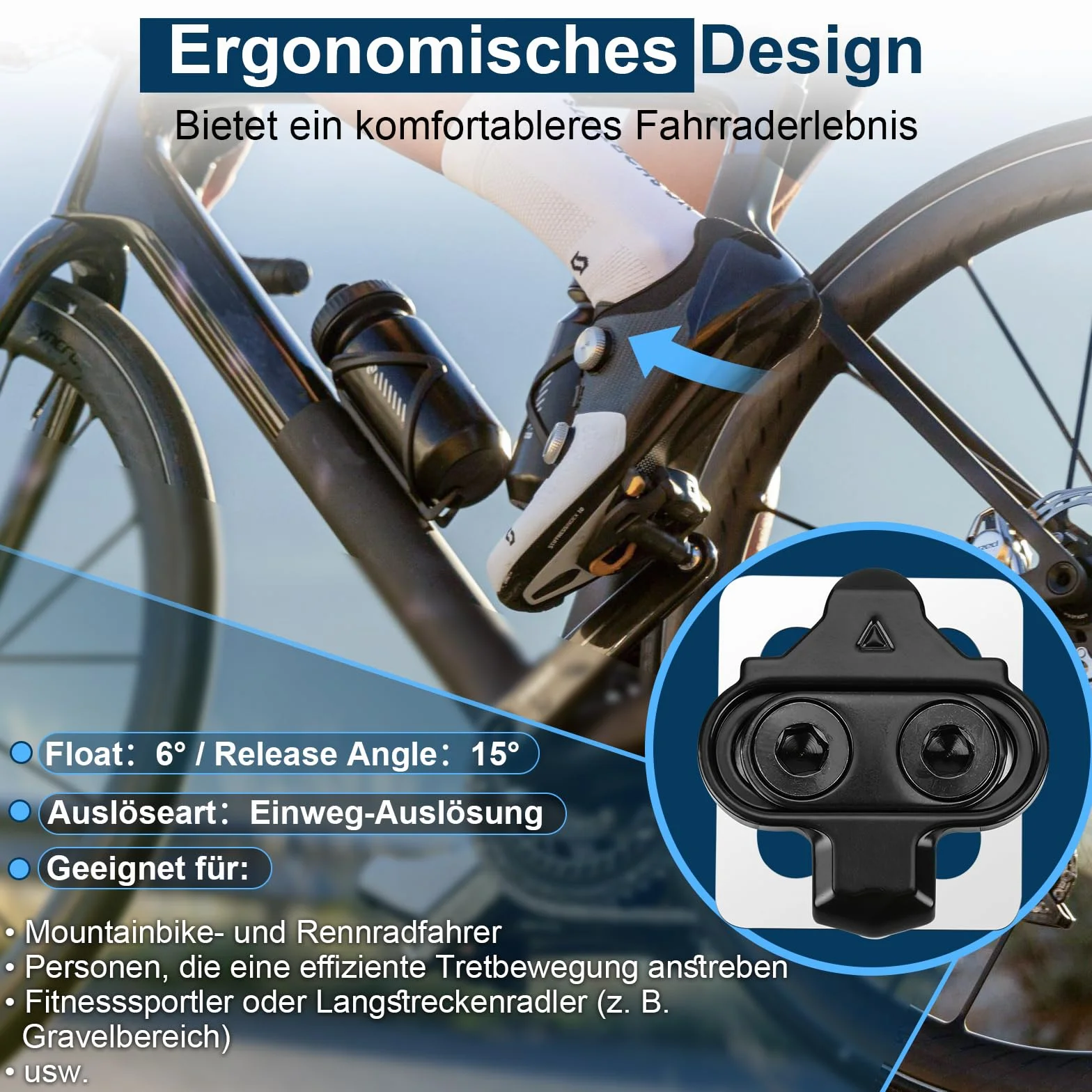 toptrek SPD Cleats kompatybilny z Shimano SPD SH51, zestaw do 2-otworowych pedałów SPD, antypoślizgowe płytki
