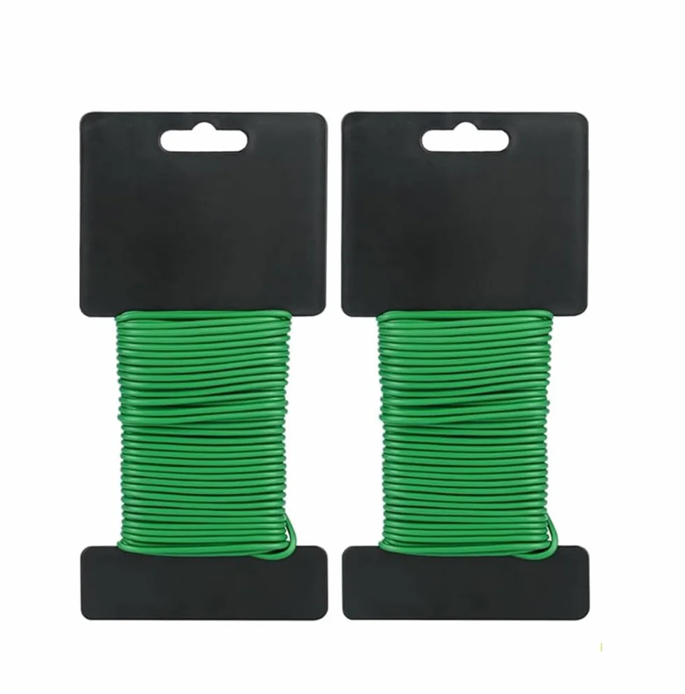 2 sztuki drutu ogrodowego, 2,8 mm x 10 m, zielony drut do wiązania roślin, drut wiążący, drut ogrodowy, drut do wiązania roślin, siatka ogrodowa osłonięta, drut do wiązania roślin, podpora