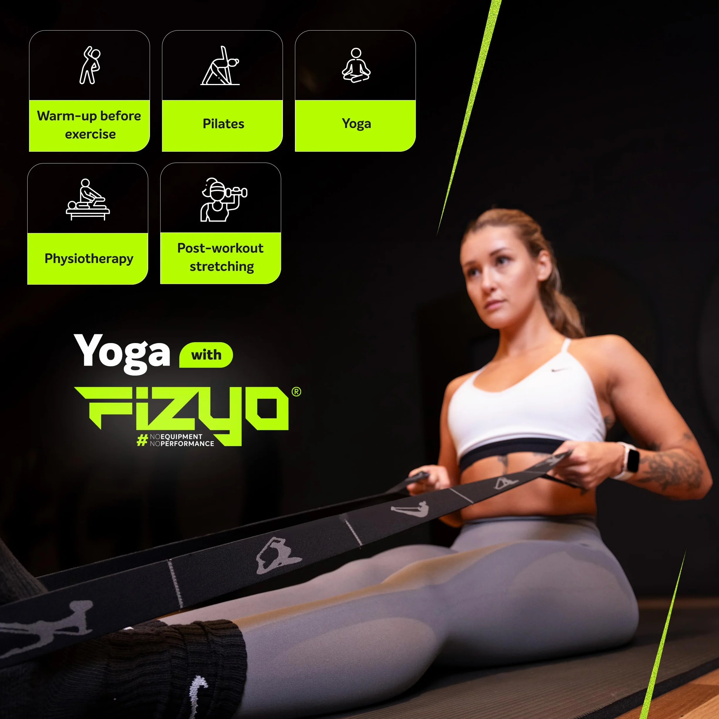 Pasek do Jogi z 10 Pętlami - Elastyczna Taśma do Rozciągania Nóg, Fitness, Pilates, Rehabilitacji