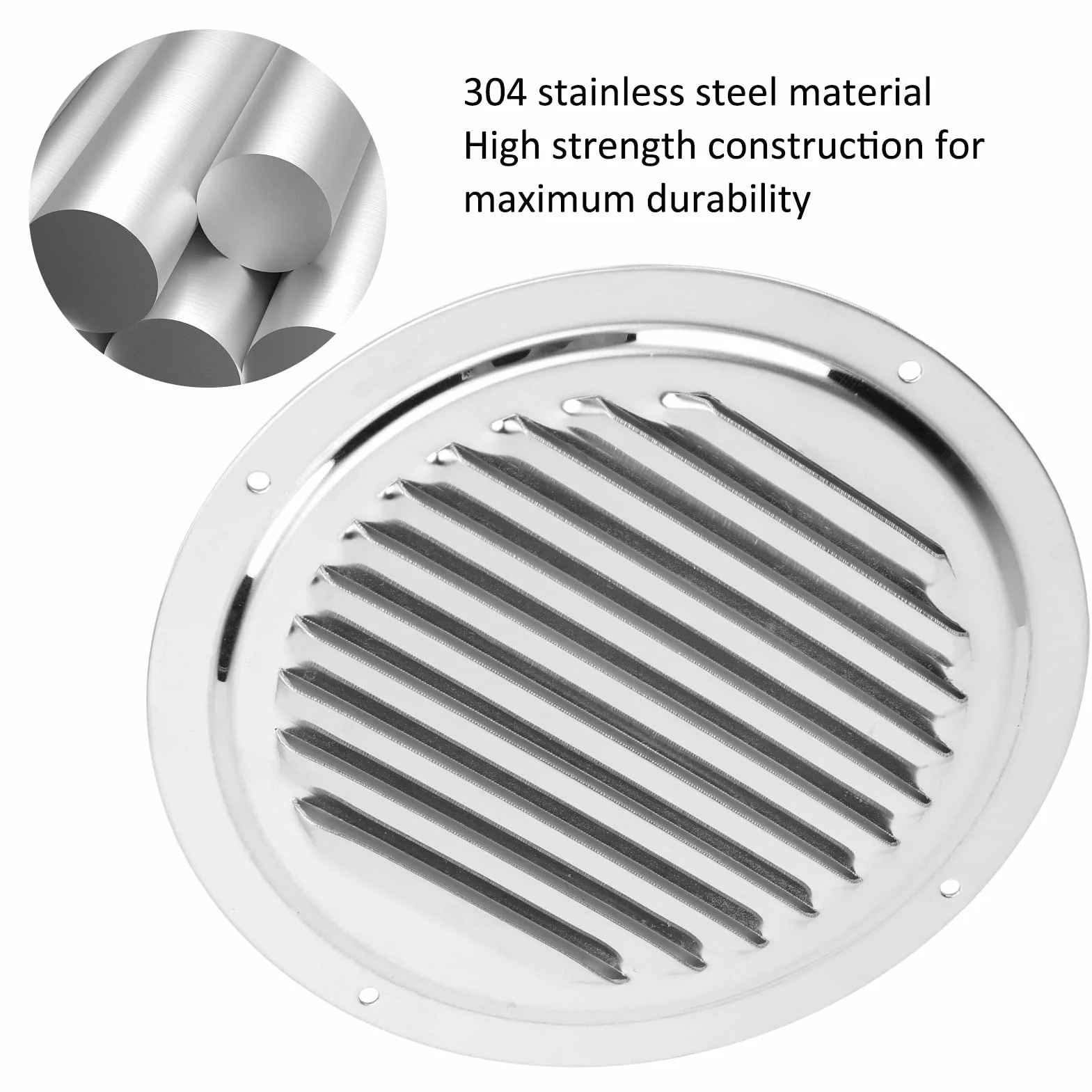 Qiilu Żaluzje Wentylacyjne Marine Air Vent 304 Stal Nierdzewna 5 cali Akcesoria do Łodzi Jachtowych