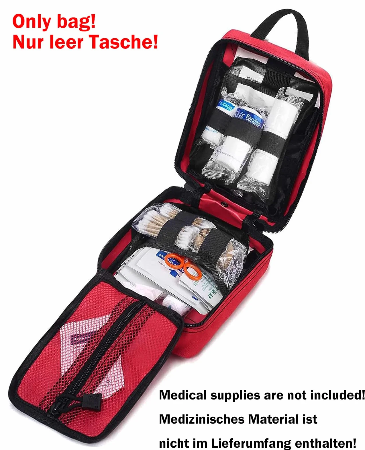 TANSOLE Taktische Erste Hilfe Tasche Molle Leer EDC Pouch für Outdoor Survival Camping Rot