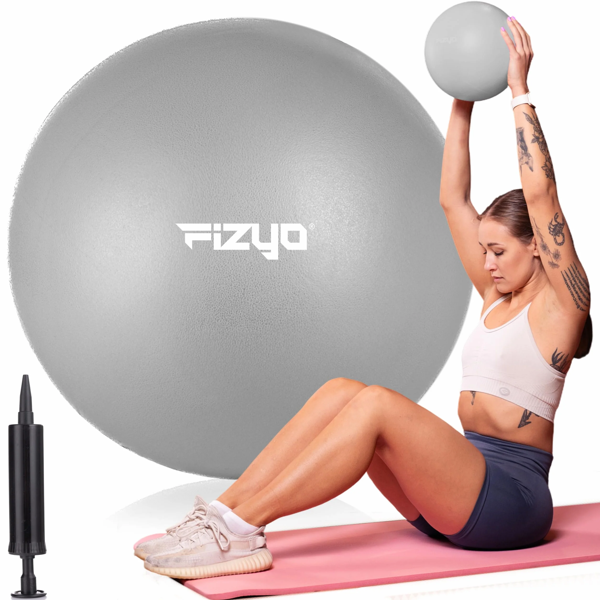 Fizyo Mini piłka do pilates 22 cm z pompką i słomką do jogi i treningu równowagi