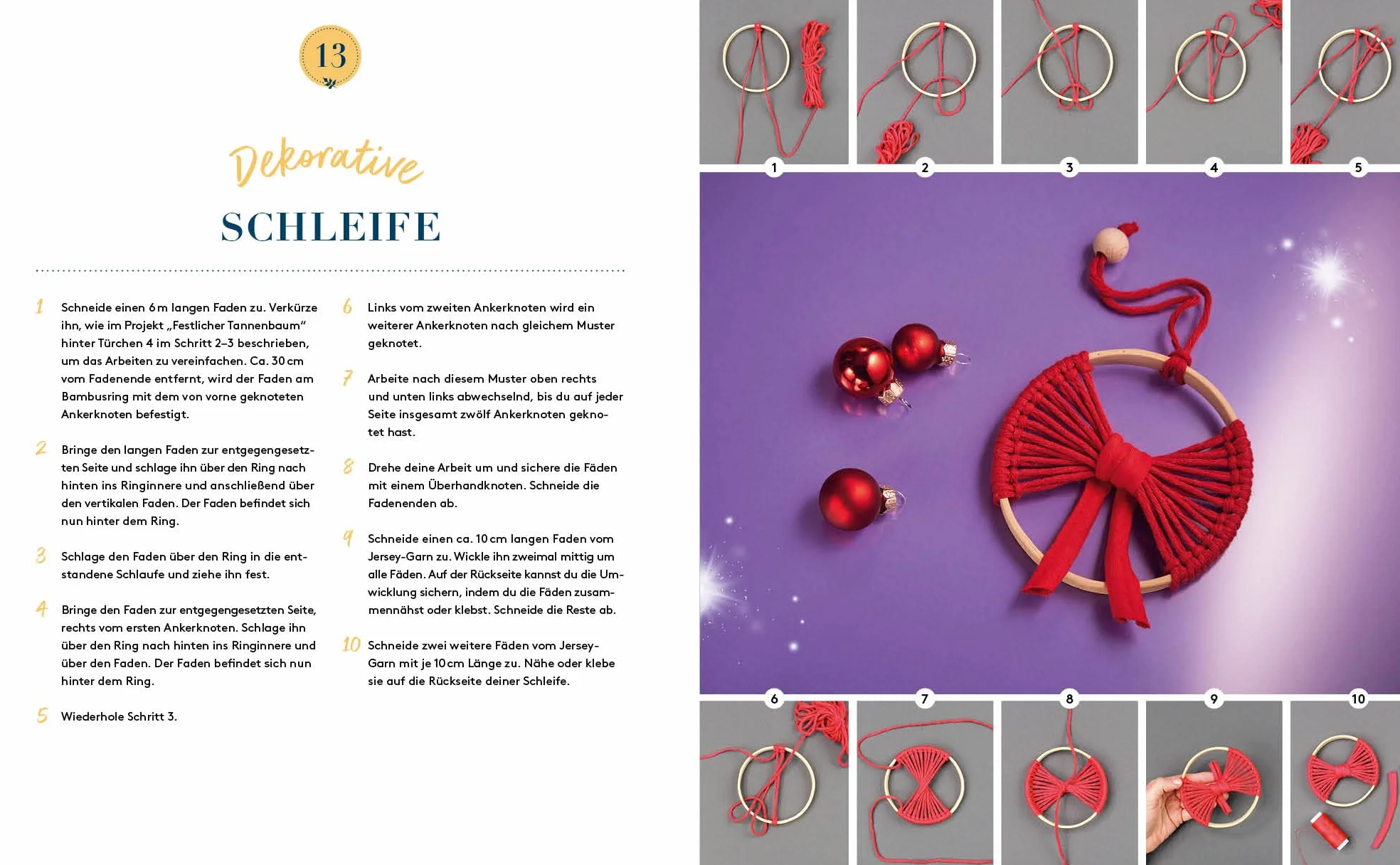 Mein Adventskalender-Buch – Makramee super easy: 24 schnelle Knüpf-Projekte für die Weihnachtszeit – Mit vielen Step-Fotos und perforierten Seiten zum Auftrennen