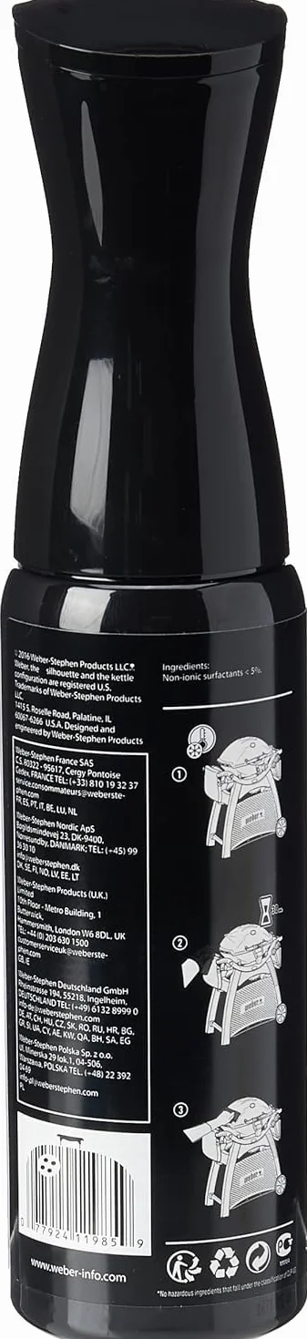 Weber Środek do czyszczenia Weber Q & Pulse 300ml, delikatny spray w mgiełce do czyszczenia zewnętrznych powierzchni modeli Weber Q i Pulse, biodegradowalny, Brak niebezpiecznych substancji (17874)