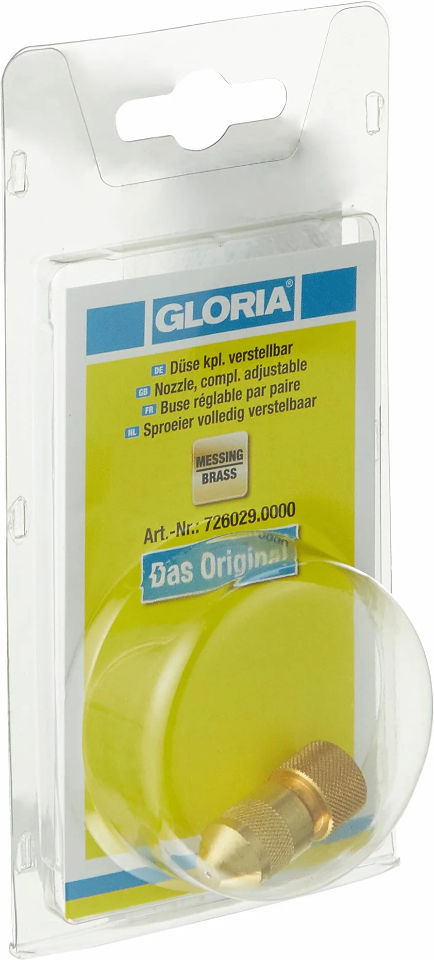 Gloria kompletna, mosiężna dysza stożkowa, regulowana, typu 726029.0000