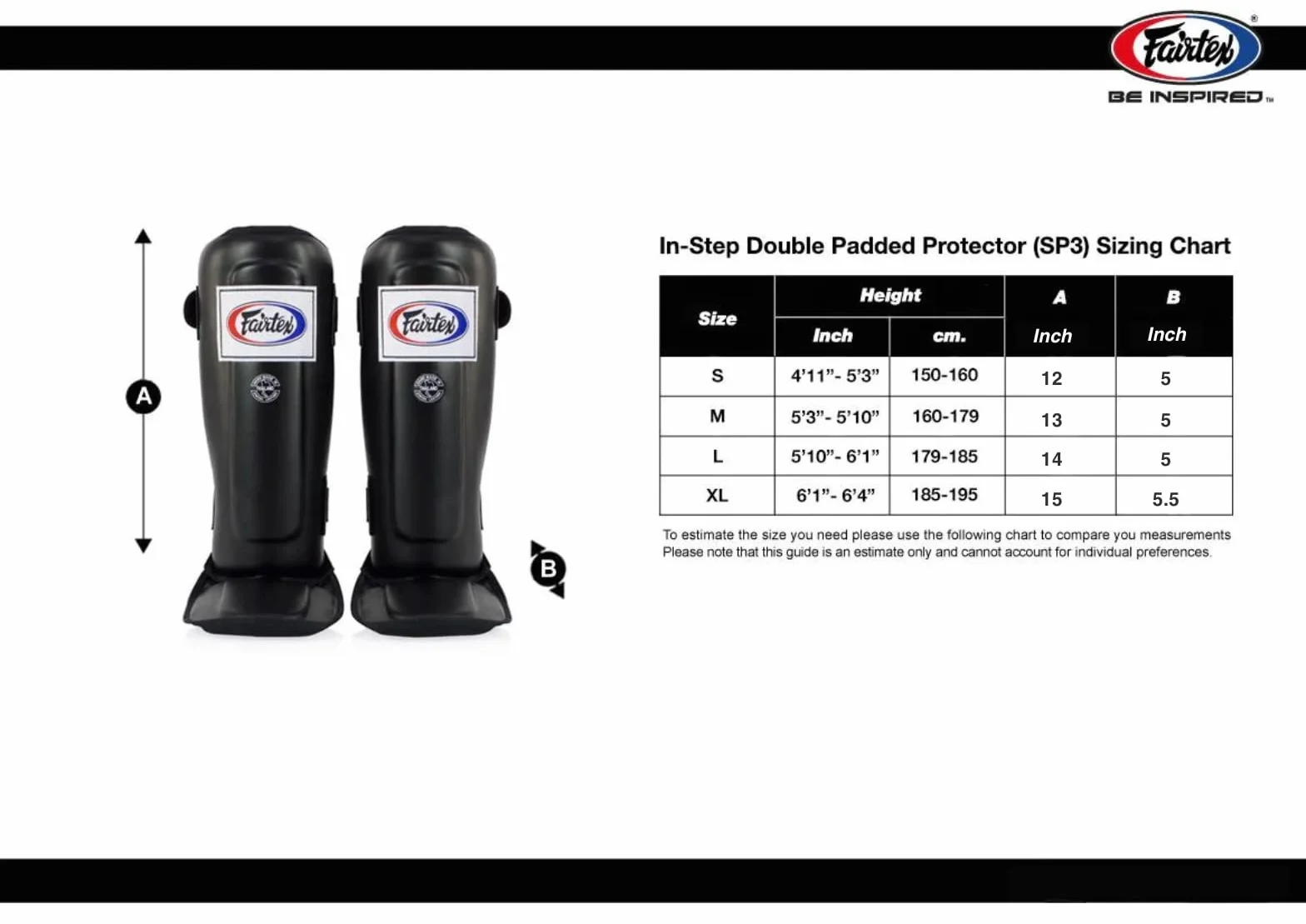 Fairtex SP3 Pro Style ochraniacze na golenie podwójnie wyściełany