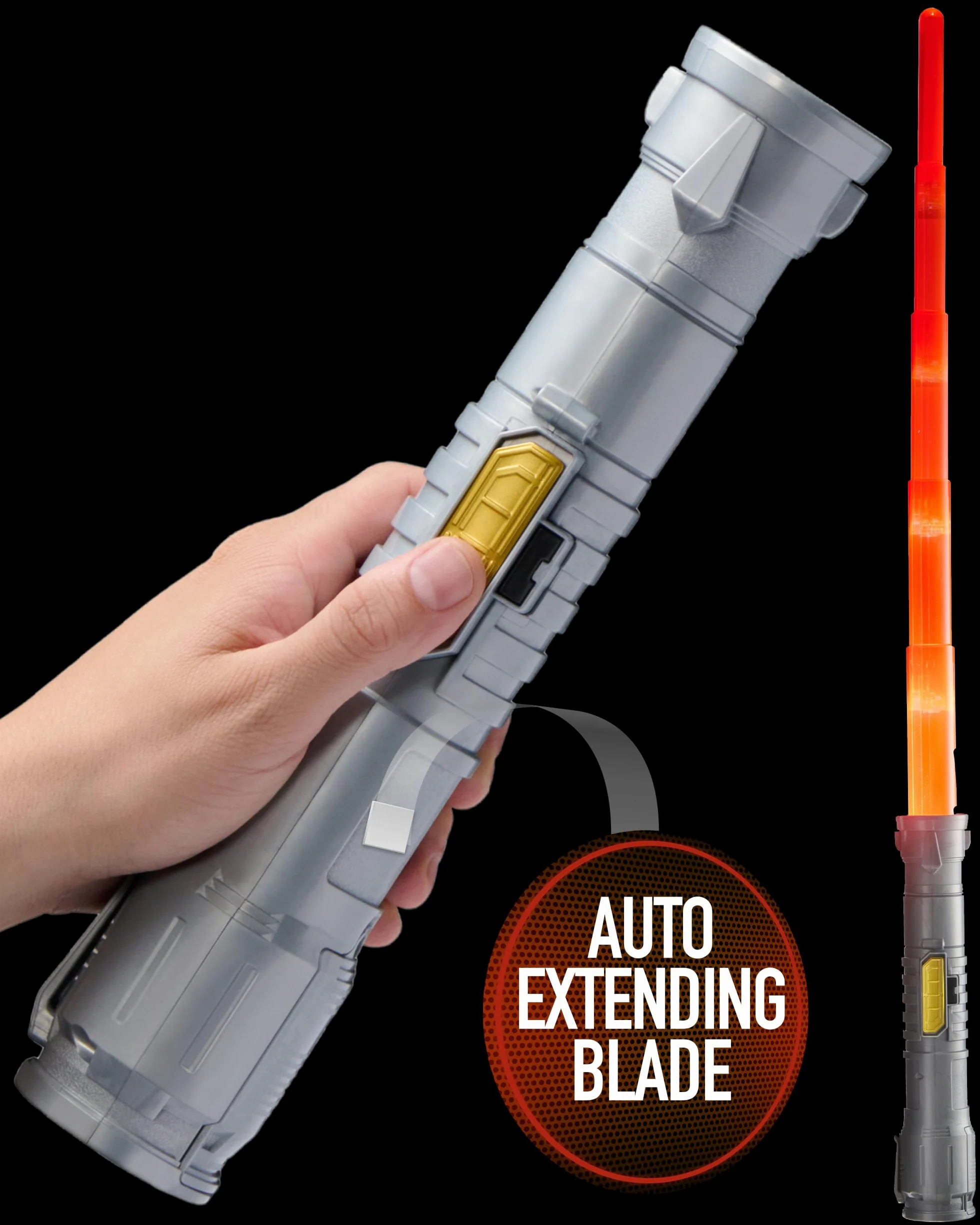 Czerwony | Automatyczne przedłużanie 76.2 cm LED Energy Blade | Z ruchem światłem i efektami dźwiękowymi | Zalecany wiek od 6 lat