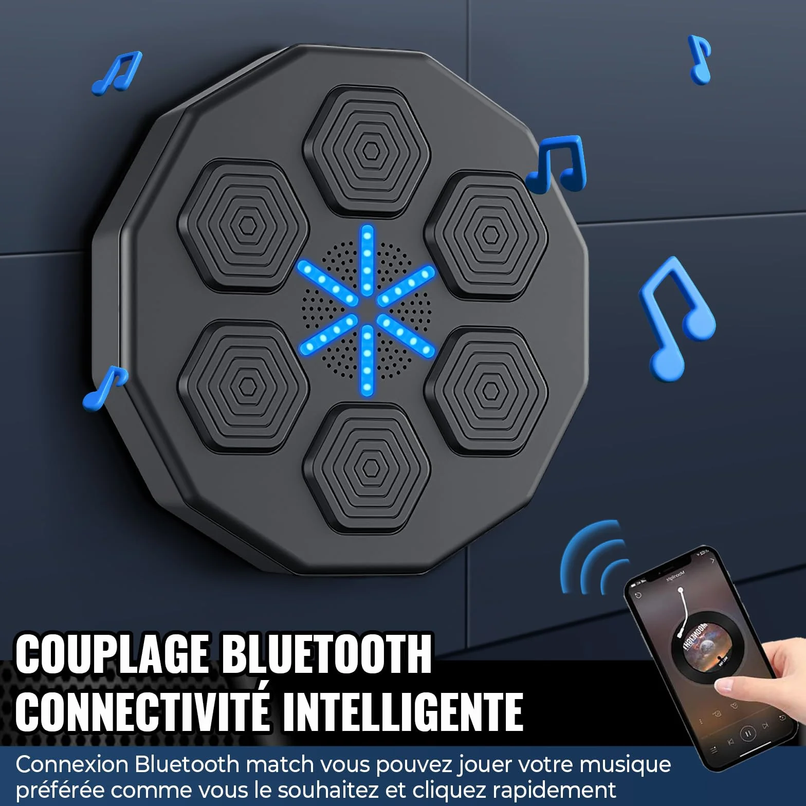 EagerMinds Maszyna do boksu muzycznego Bluetooth, inteligentny elektroniczny bokser z rękawicami