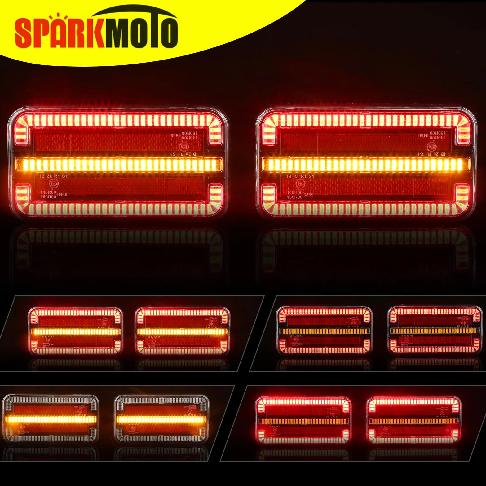 Prostokątne tylne światła LED przyczepa 12V 24V uniwersalne oświetlenie tylne LED zatapialne