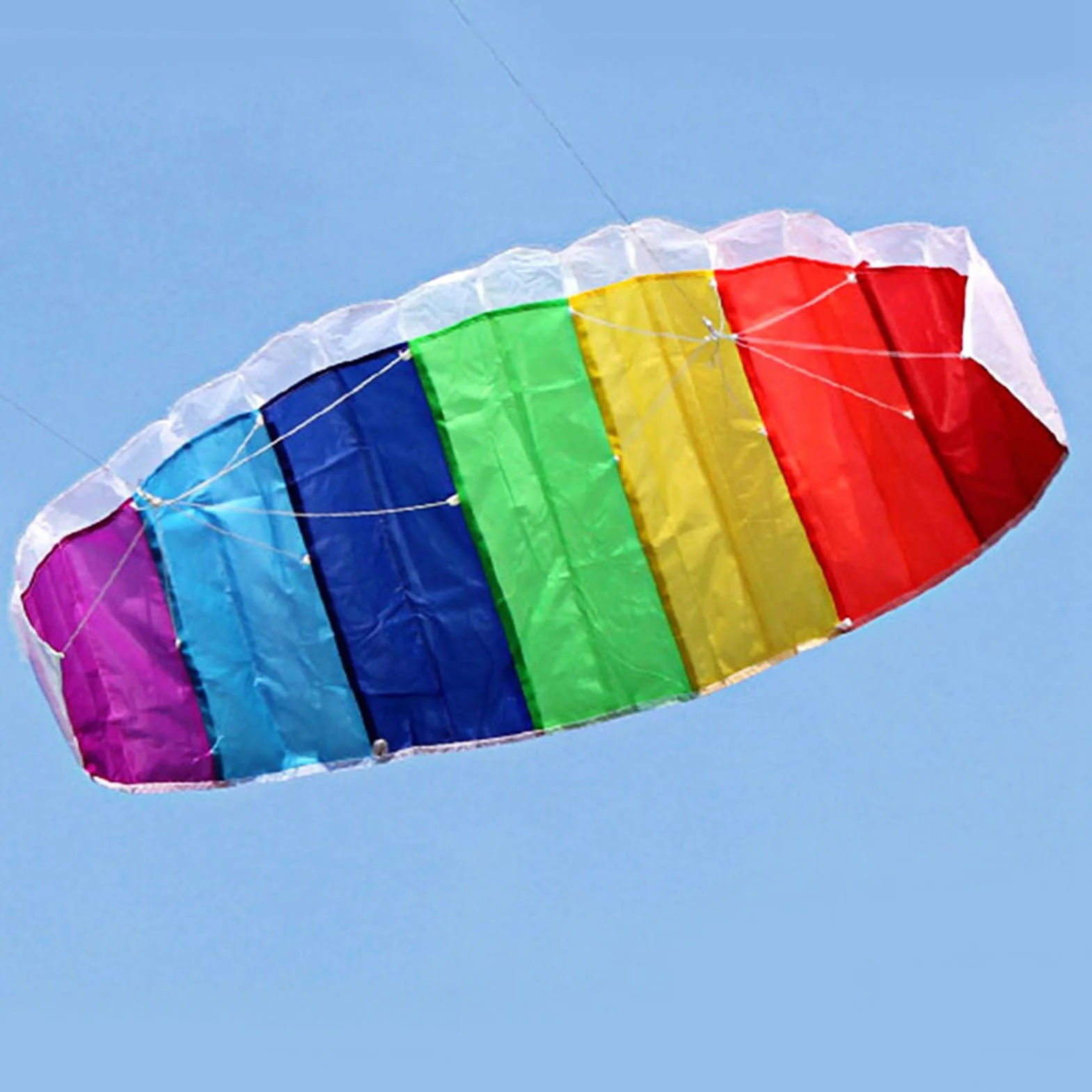 Żywe Wielobarwne z podwójną linią SOUNT SOLAT KITE - 1,4 M/2 M/2,7m, Idealny na Przygody na Plaży i Parkie