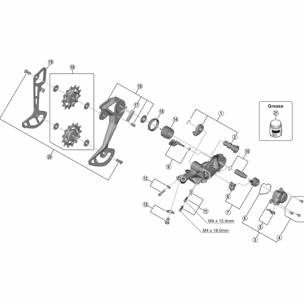 SHIMANO RD-M8100 Type SGS Płyta prowadząca łańcuch Black One Size
